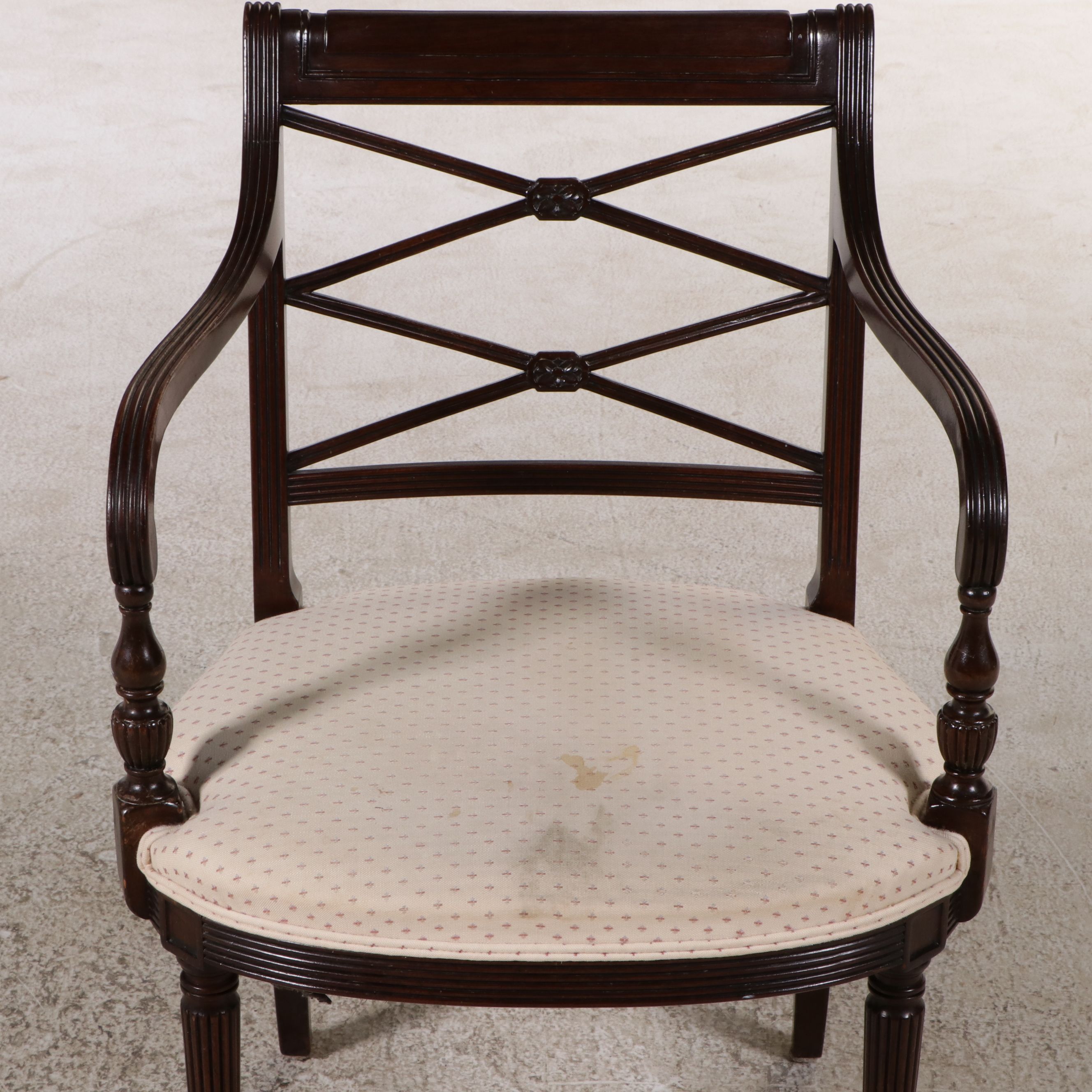 Regency Style Mahogany Finish Armchair, Early to Mid-20th Century