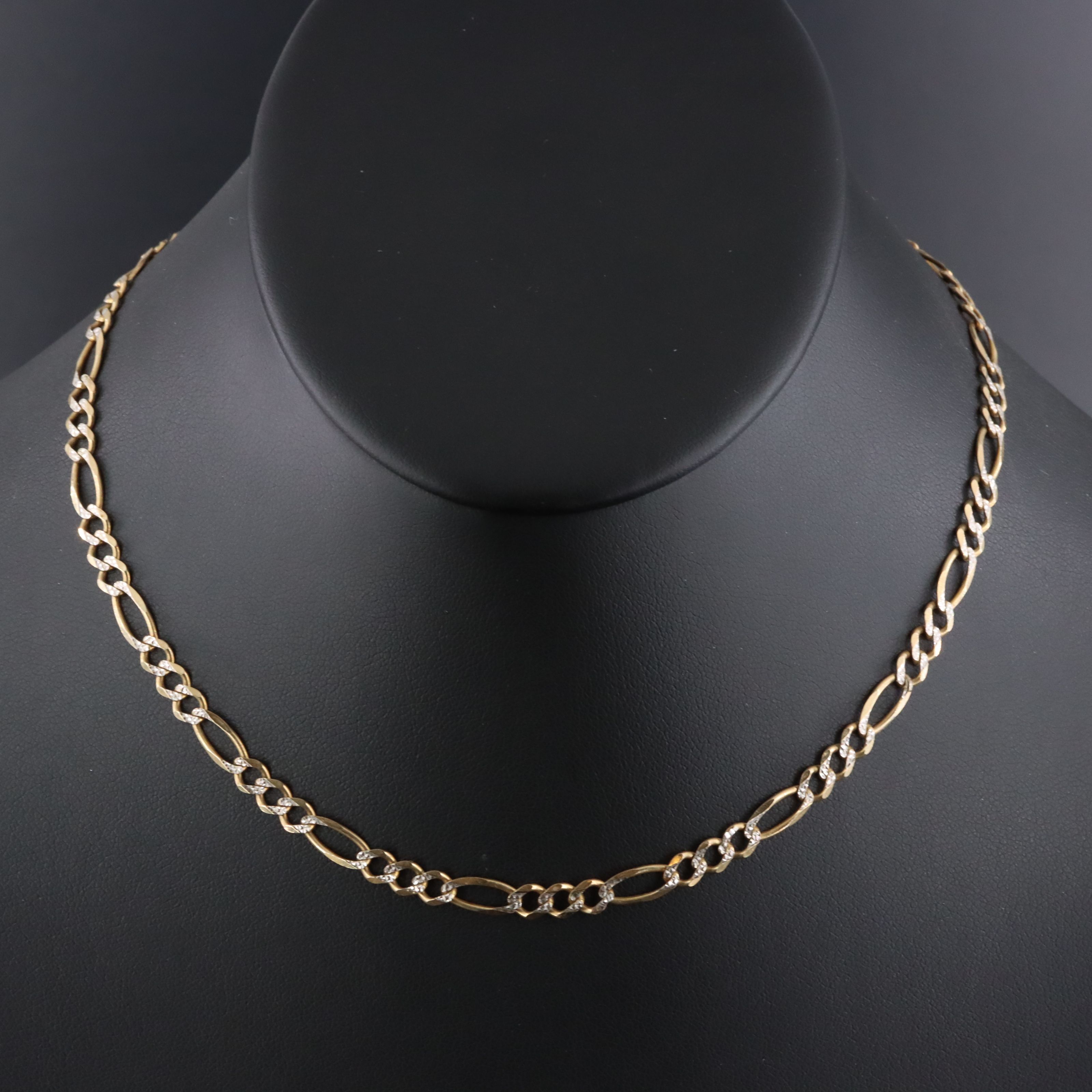 10K Two-Tone Figaro Chain Necklace