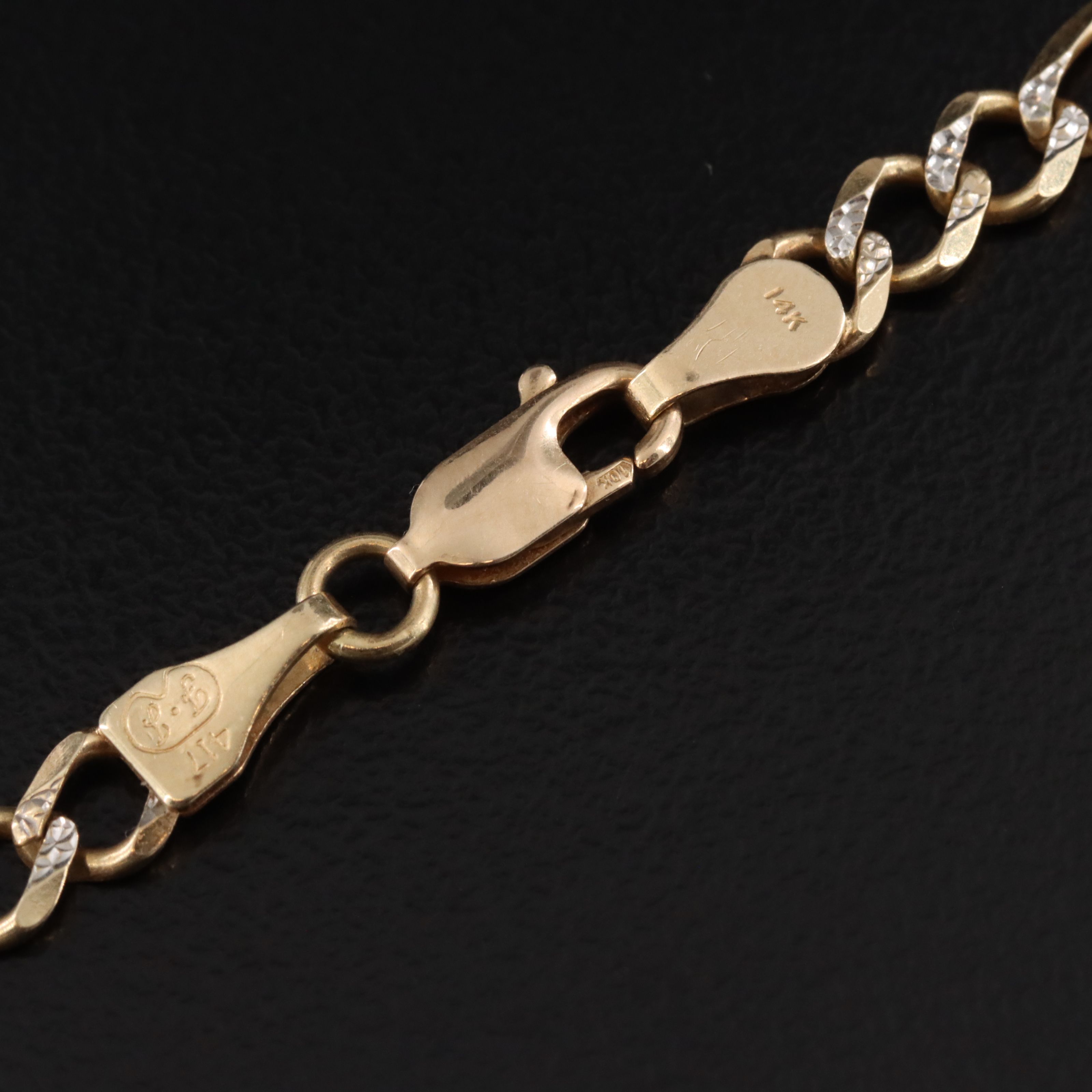 10K Two-Tone Figaro Chain Necklace
