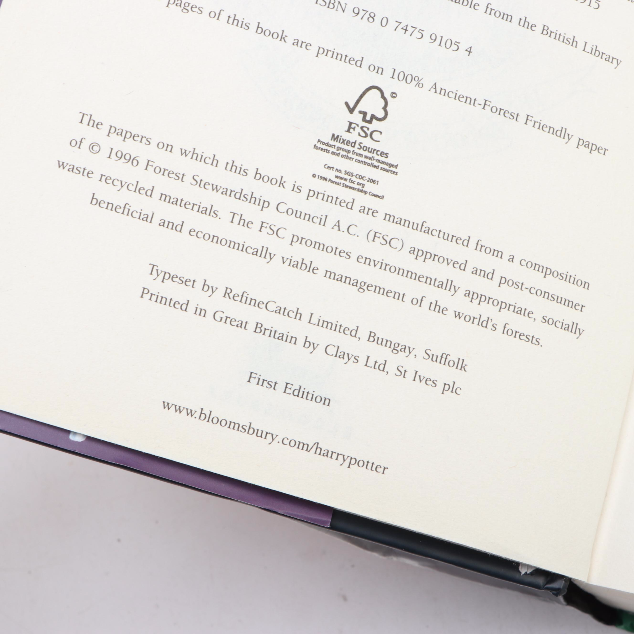 First UK Edition "Harry Potter and the Deathly Hallows" by J. K. Rowling, 2007