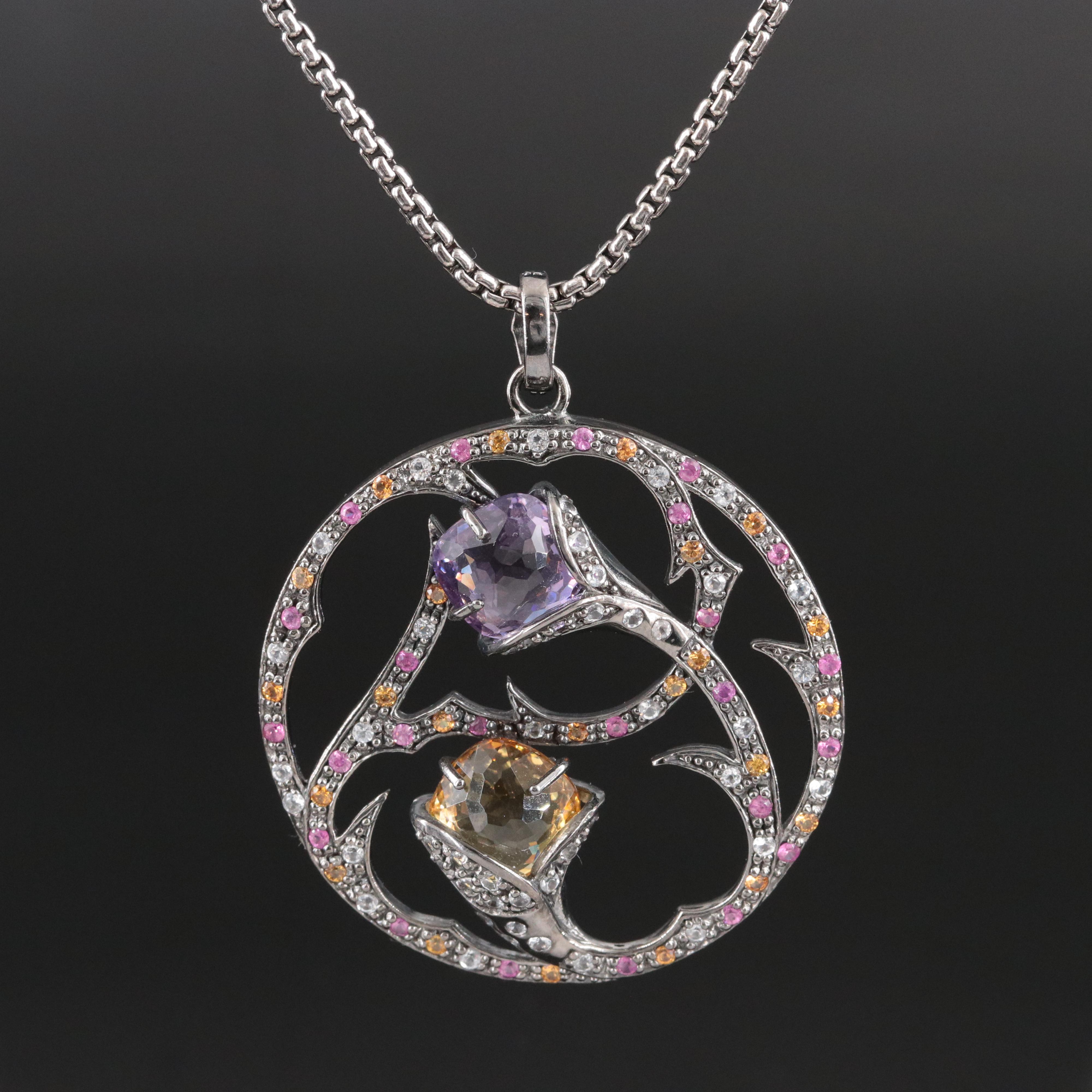 Ziba by Le Vian Sterling Gemstone Pendant Necklace