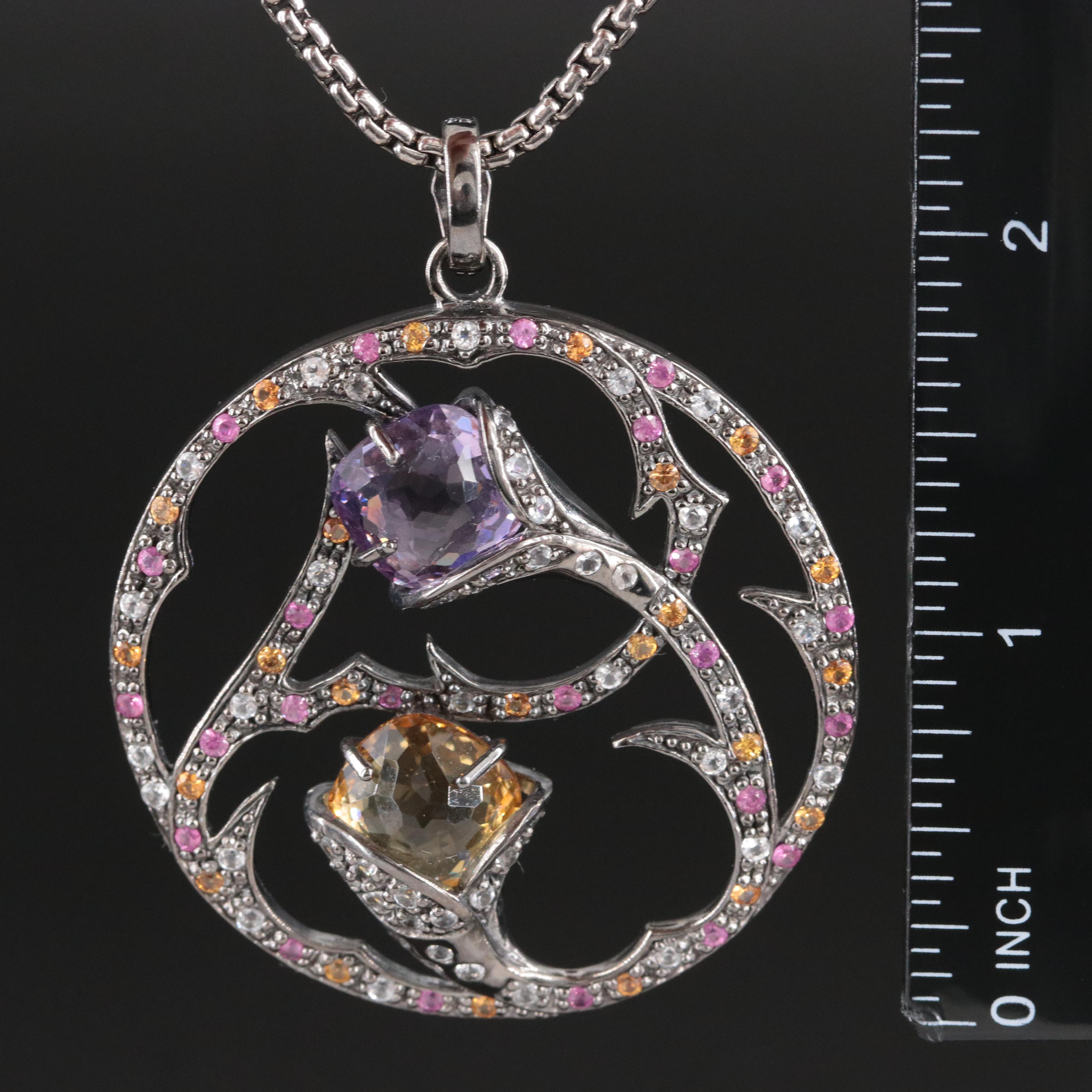 Ziba by Le Vian Sterling Gemstone Pendant Necklace