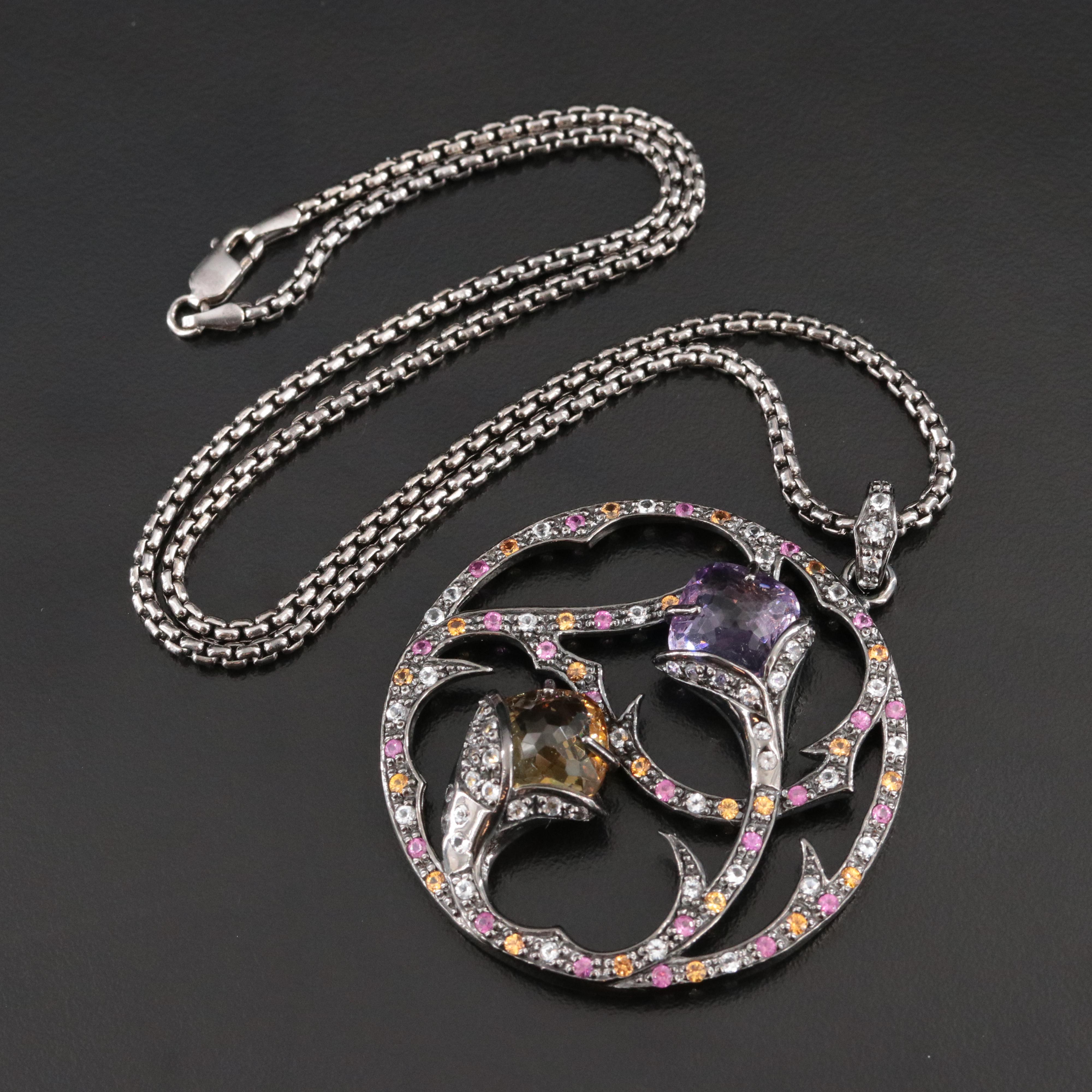 Ziba by Le Vian Sterling Gemstone Pendant Necklace