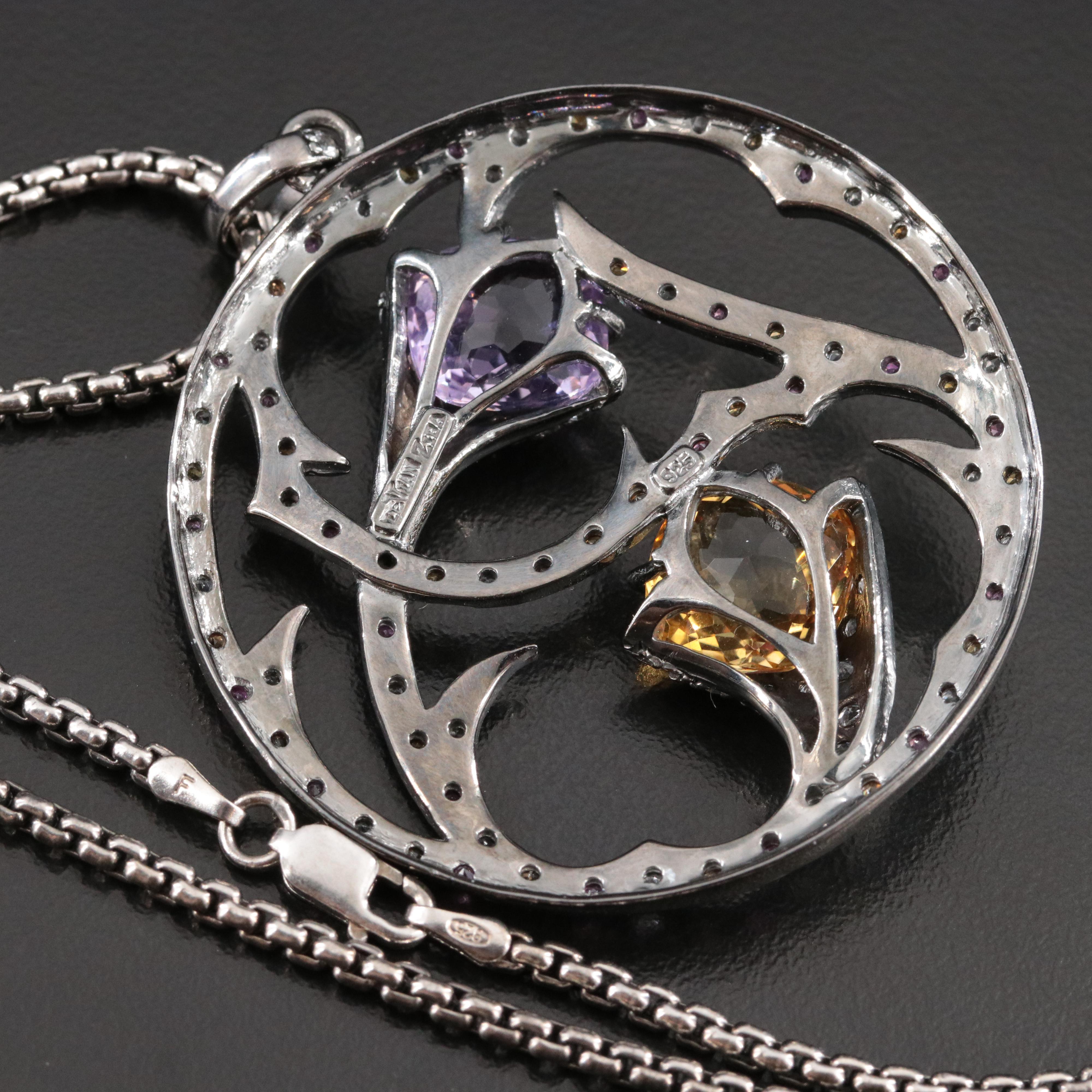 Ziba by Le Vian Sterling Gemstone Pendant Necklace