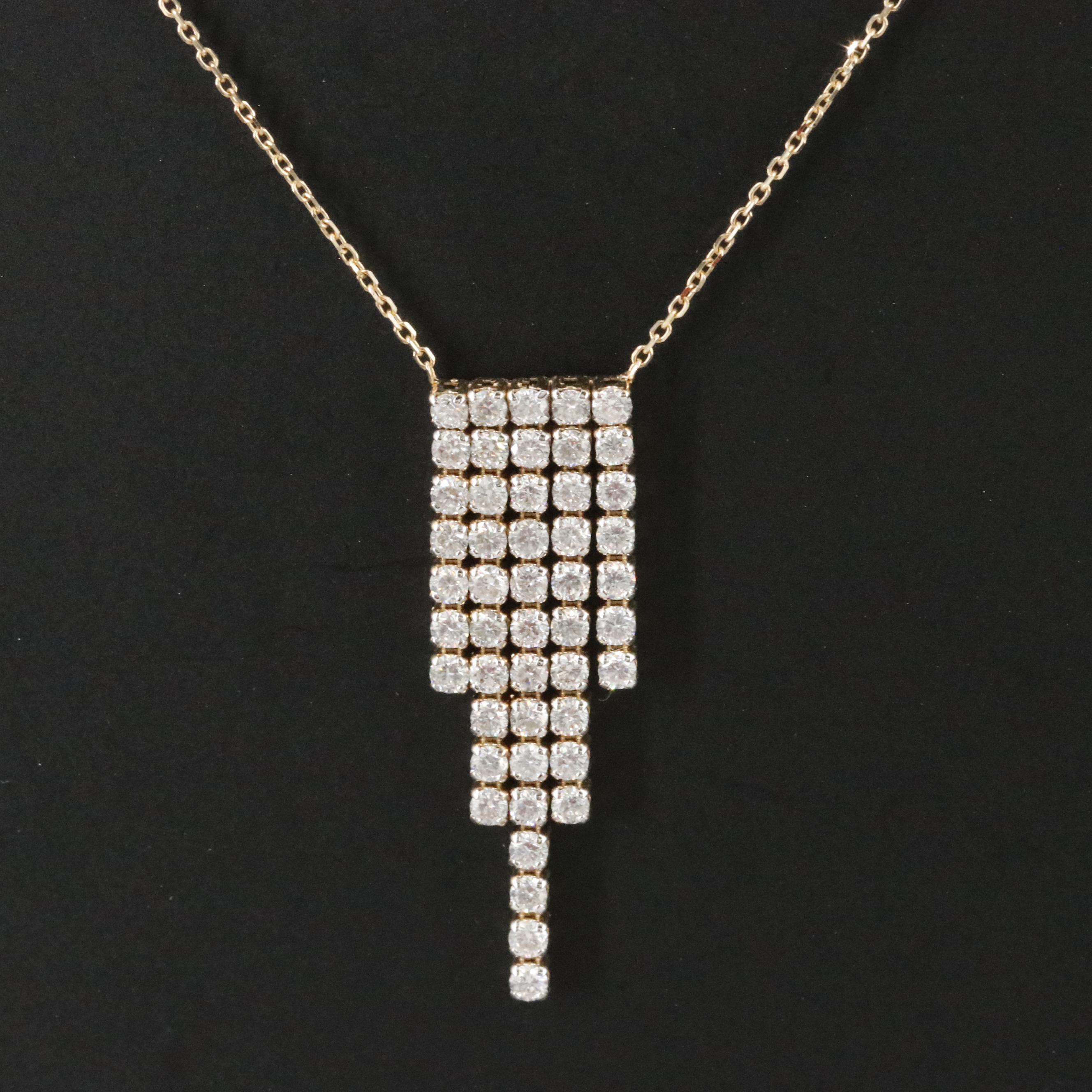 14K 1.51 CTW Diamond Fringe Necklace