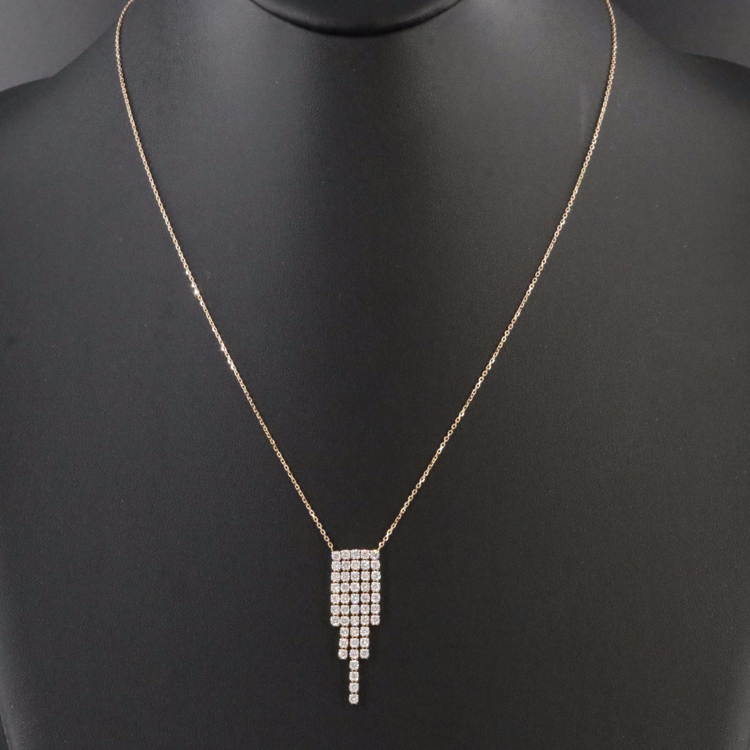 14K 1.51 CTW Diamond Fringe Necklace