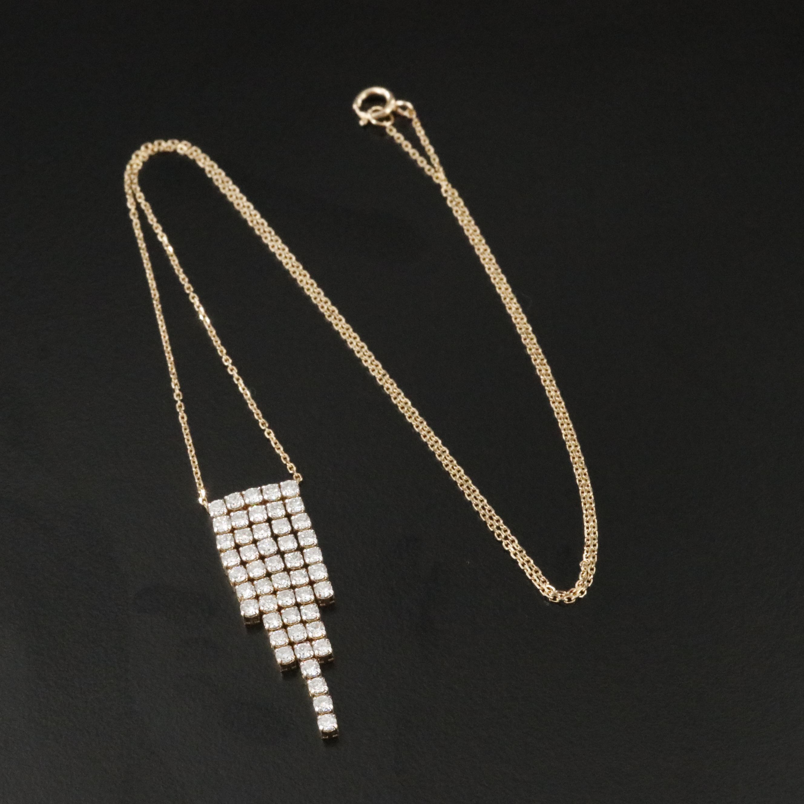 14K 1.51 CTW Diamond Fringe Necklace