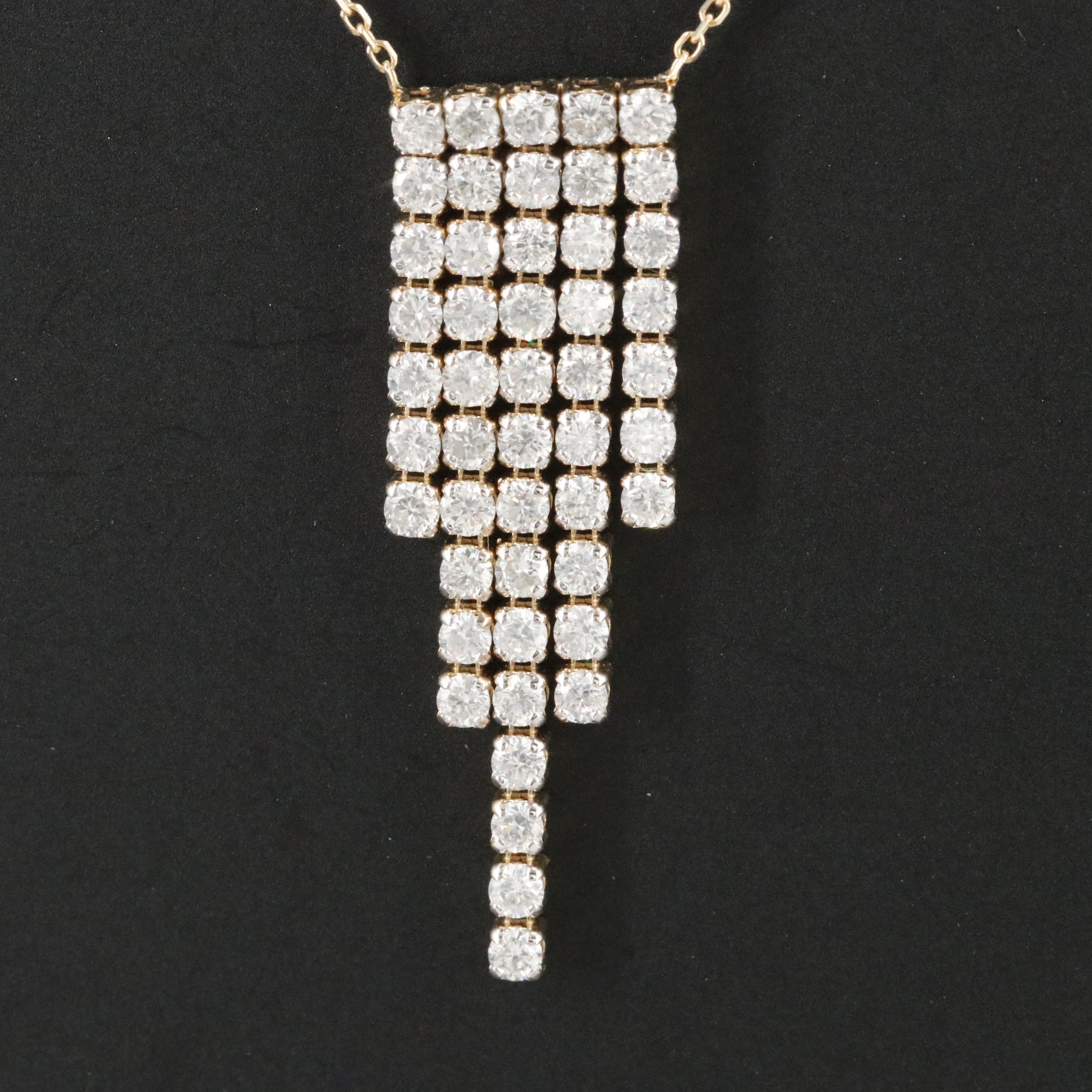 14K 1.51 CTW Diamond Fringe Necklace
