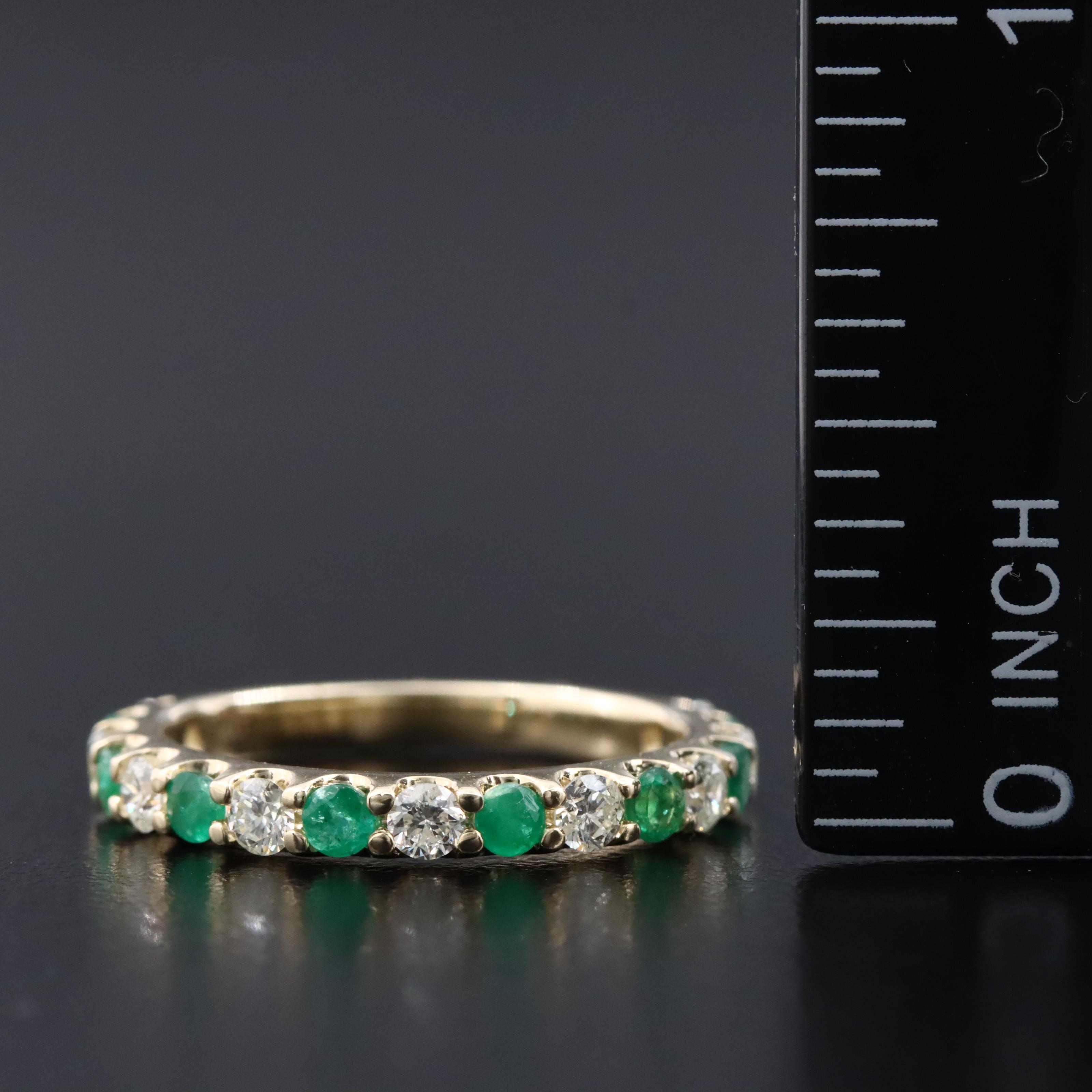 14K Emerald and Diamond Ring