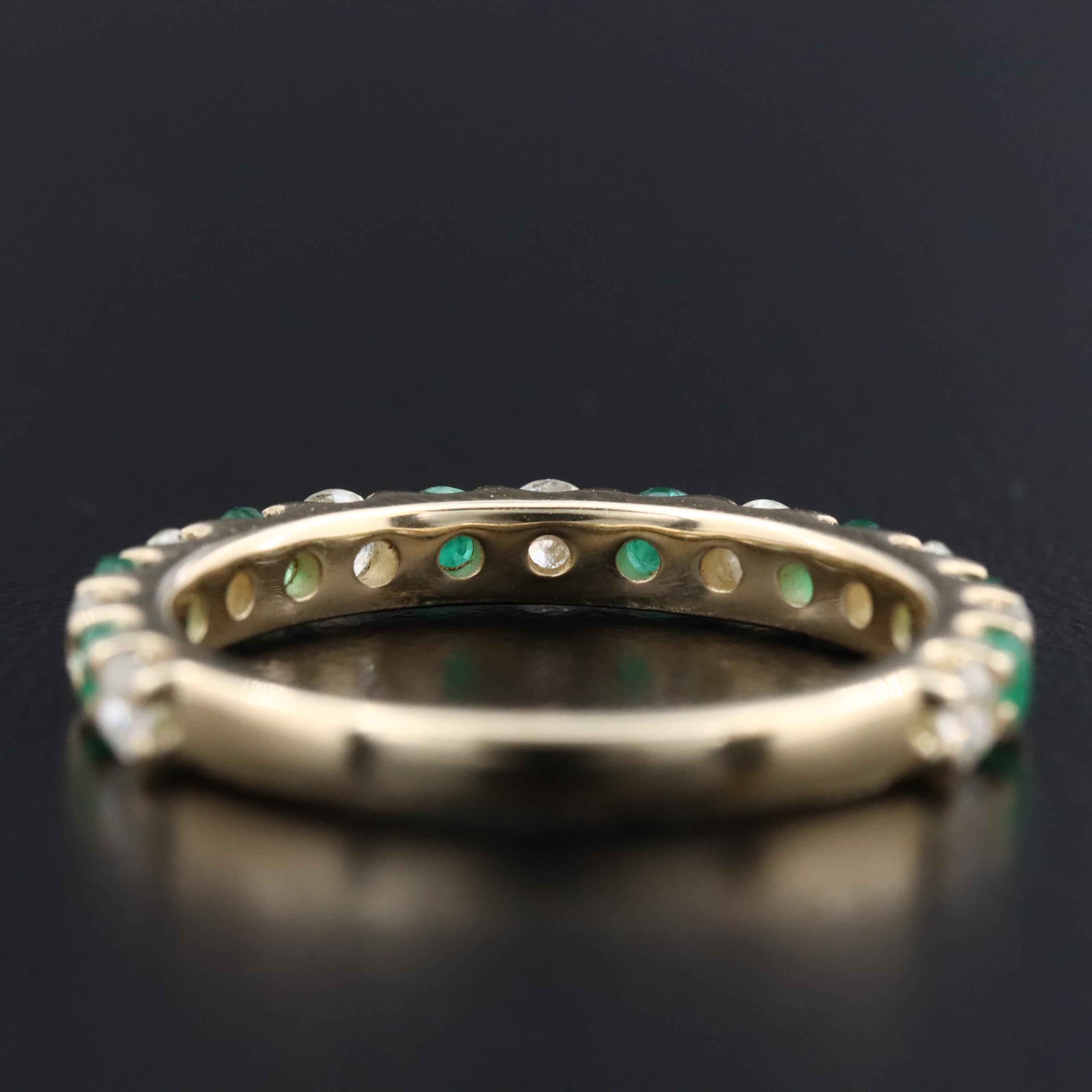 14K Emerald and Diamond Ring