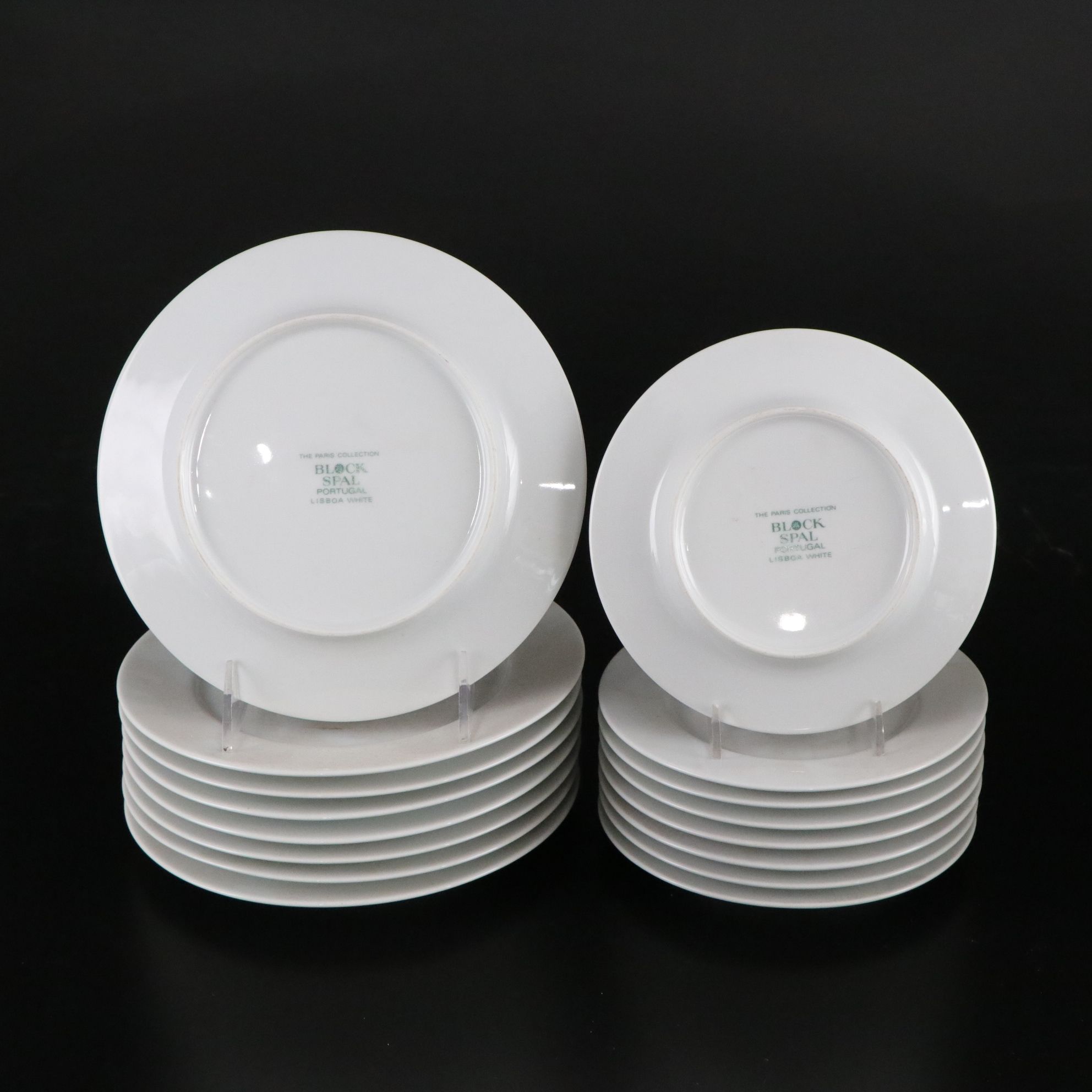 Portuguese Block Spal "Lisboa White" Dinnerware Set for Eight with Extras