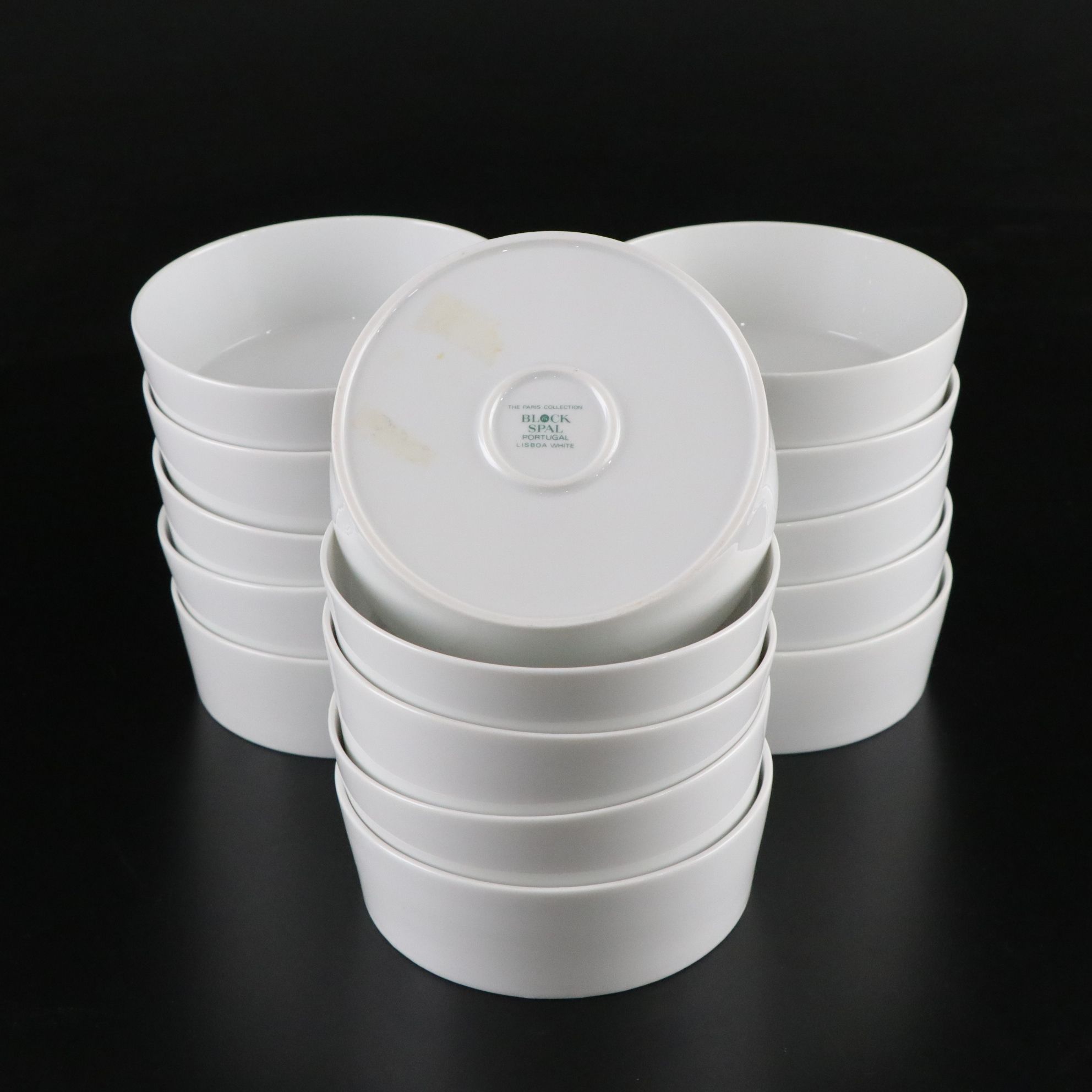 Portuguese Block Spal "Lisboa White" Dinnerware Set for Eight with Extras