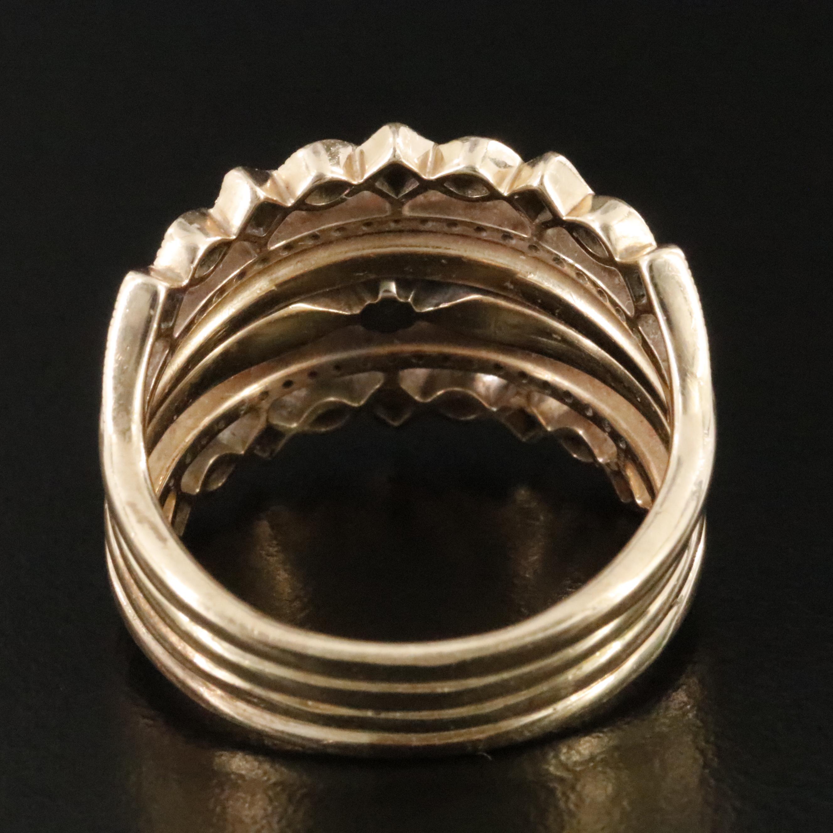 14K 1.21 CTW Solitaire and Enhancer with 10K Soldered Bands