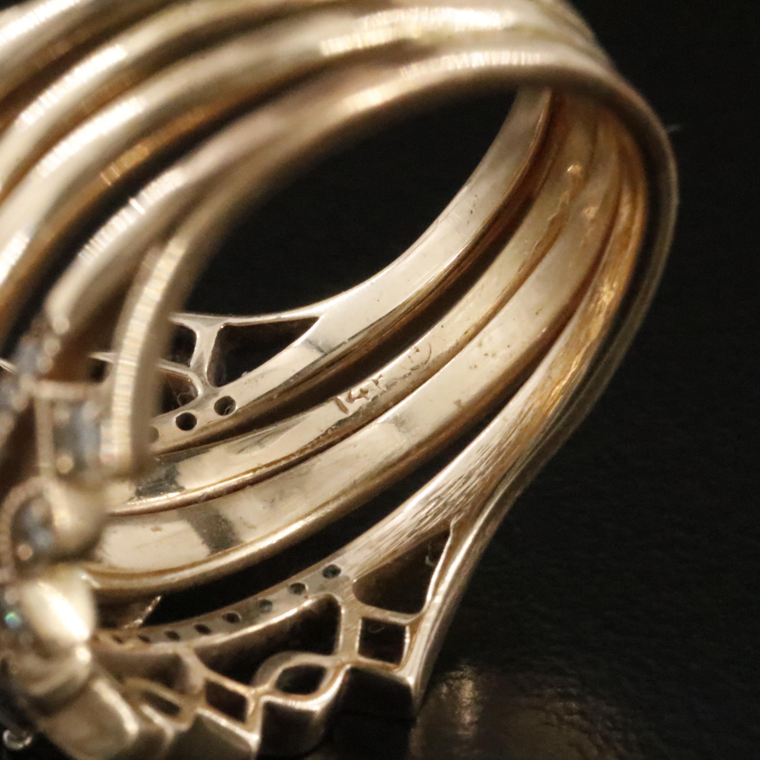 14K 1.21 CTW Solitaire and Enhancer with 10K Soldered Bands