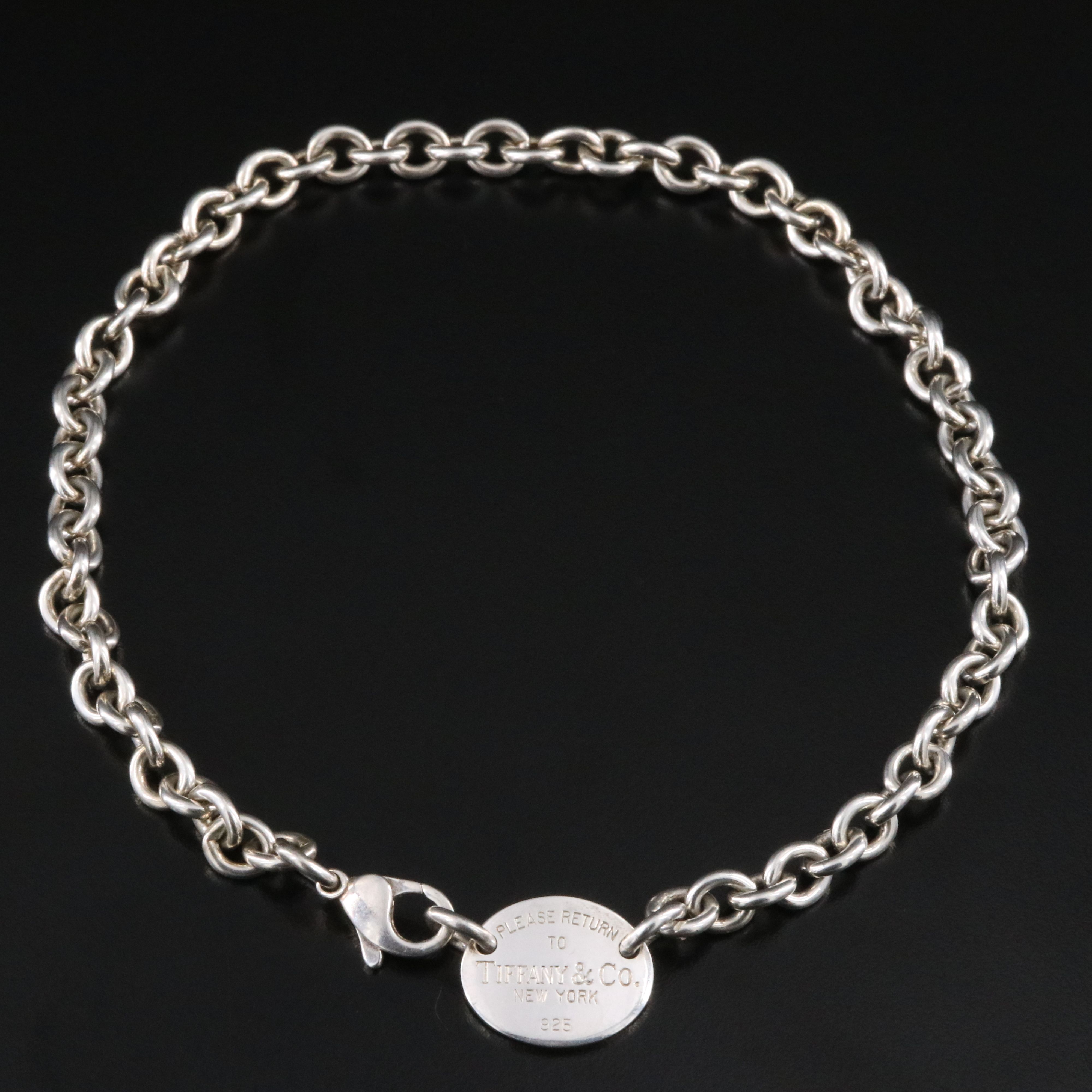 Tiffany & Co. Return to Tiffany Sterling Oval Tag Choker