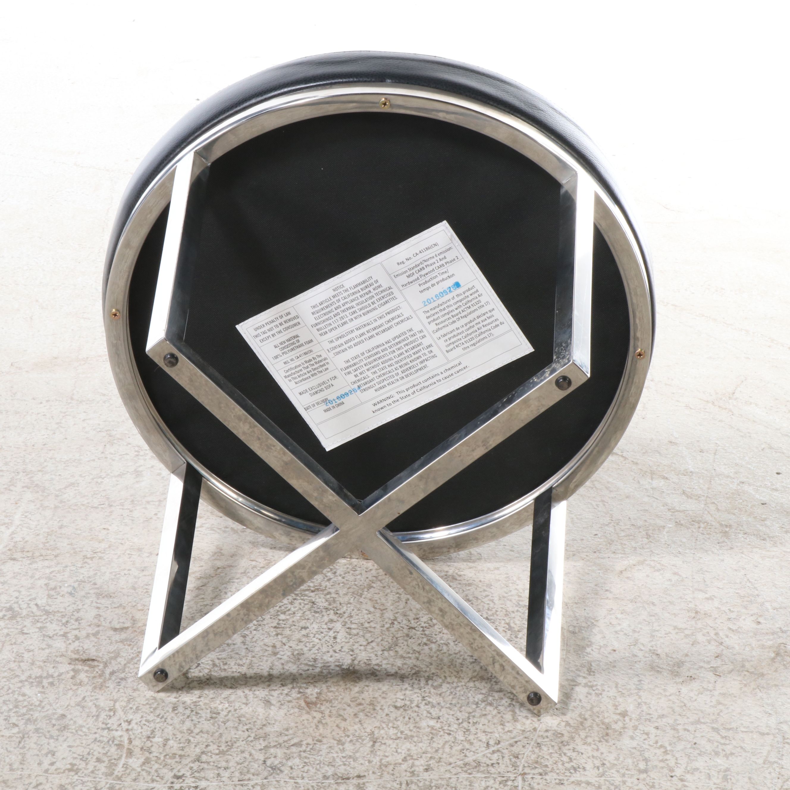 Diamond Sofa Contemporary Faux Leather Footstool