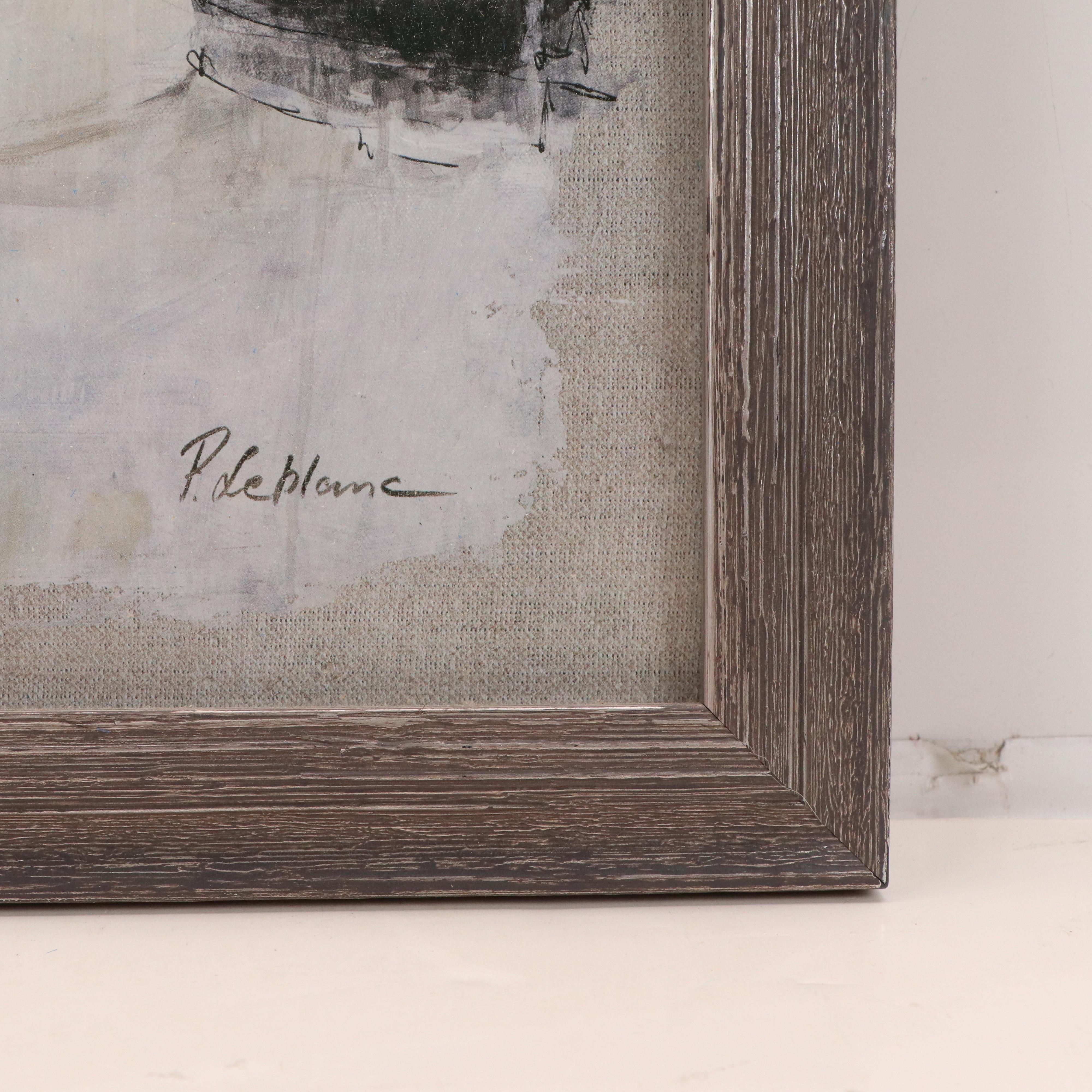 Offset Lithograph After P. Leblanc of Parisian Cityscape, 21st Century