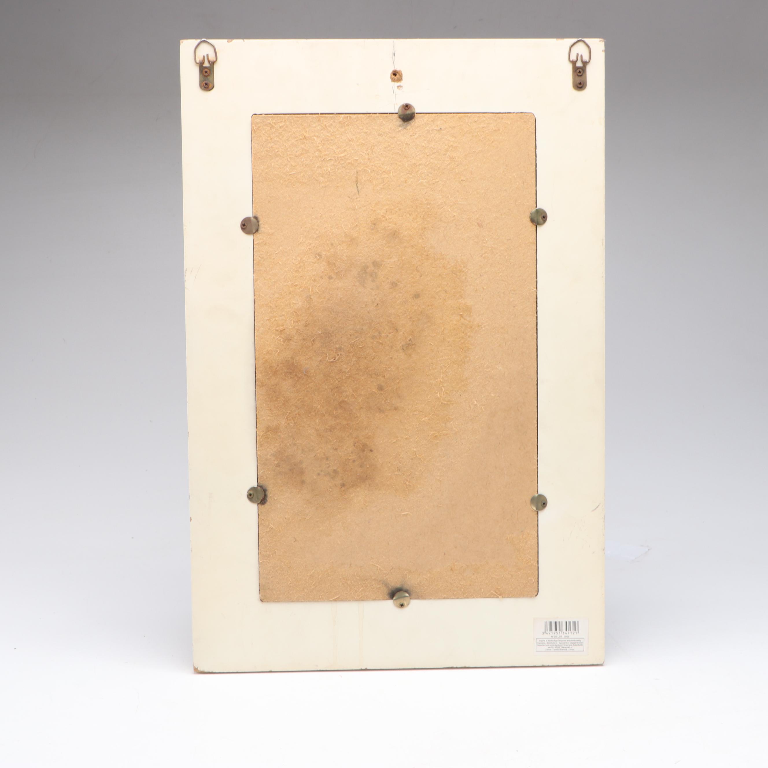 Papier-Mâché and Composition Doll with Cherub Accented Framed Wall Mirror