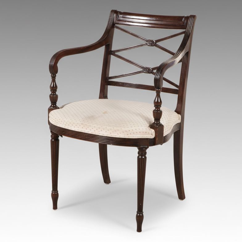 Regency Style Mahogany Finish Armchair, Early to Mid-20th Century