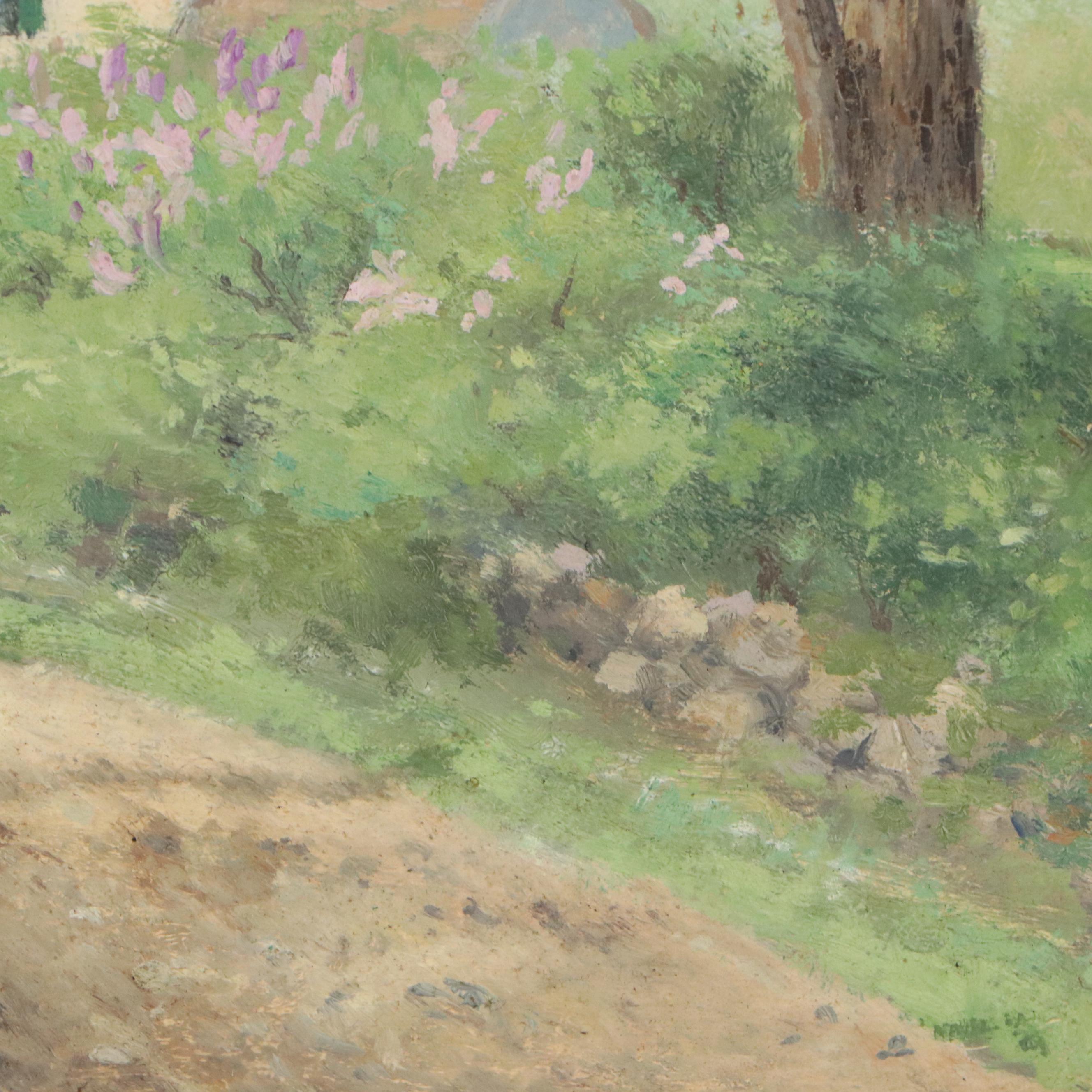 John Harold Thomas Snow Oil Painting of Rural Home, 1931