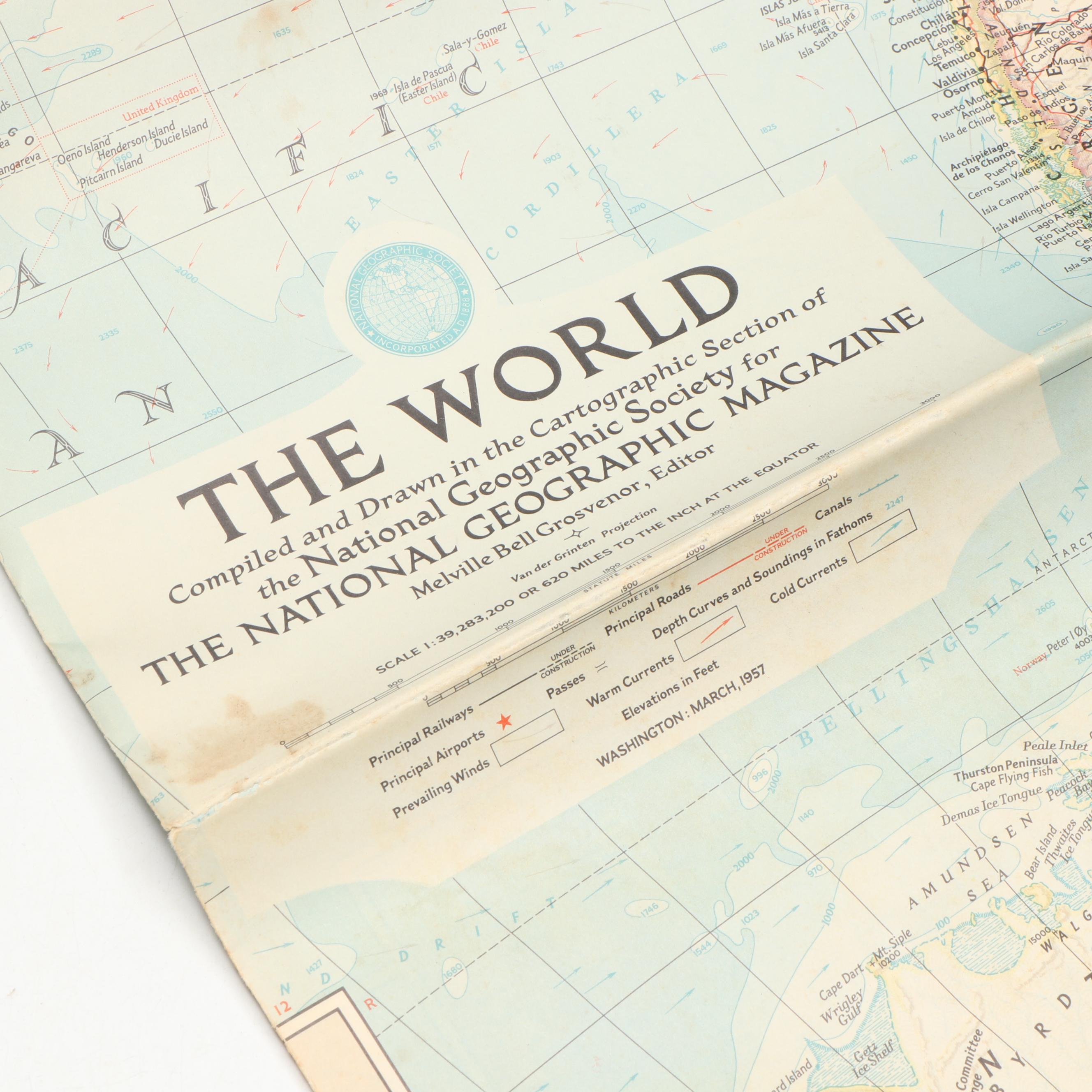 National Geographic Society World Maps Collection, Mid-20th Century