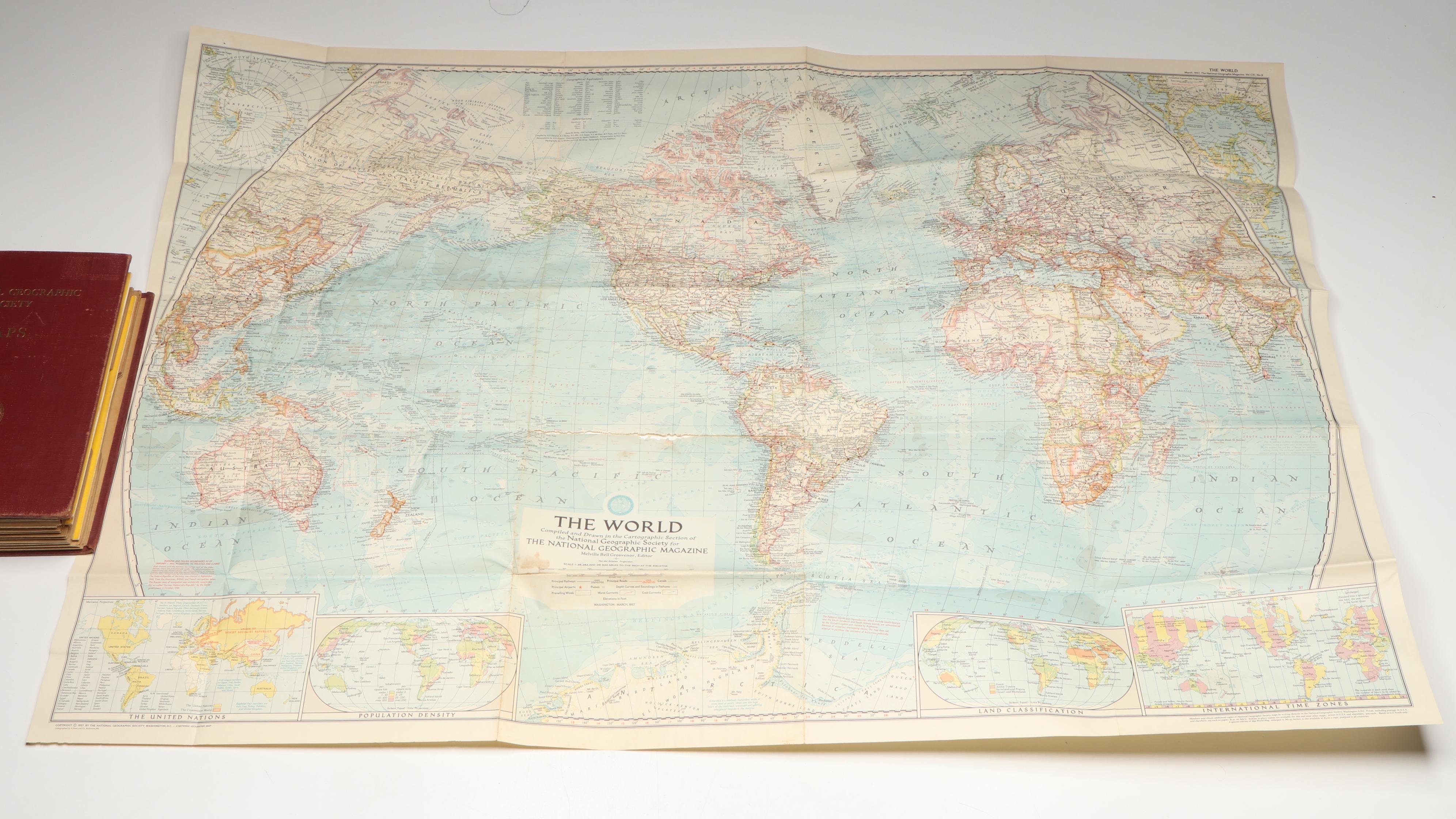 National Geographic Society World Maps Collection, Mid-20th Century