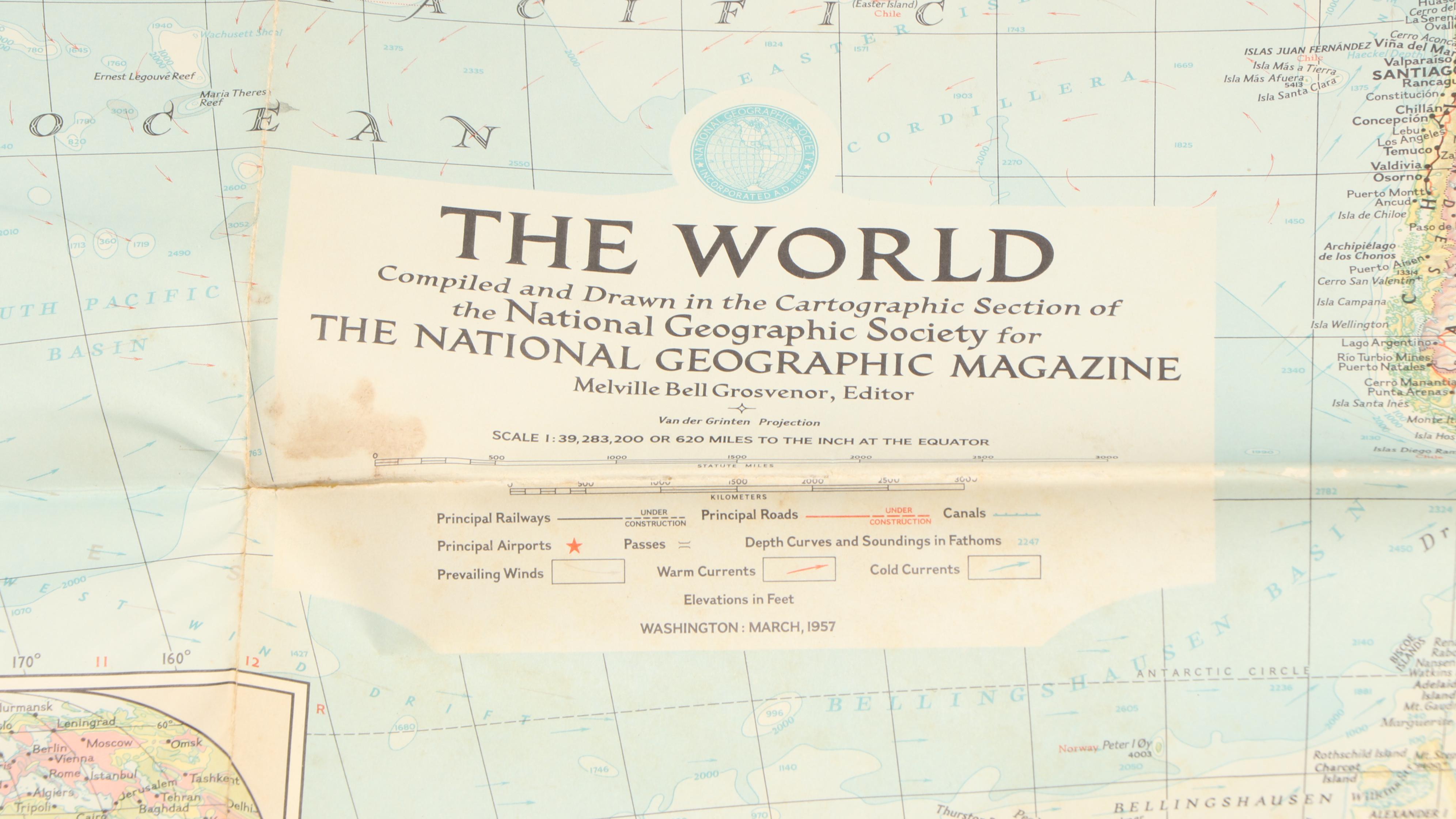 National Geographic Society World Maps Collection, Mid-20th Century