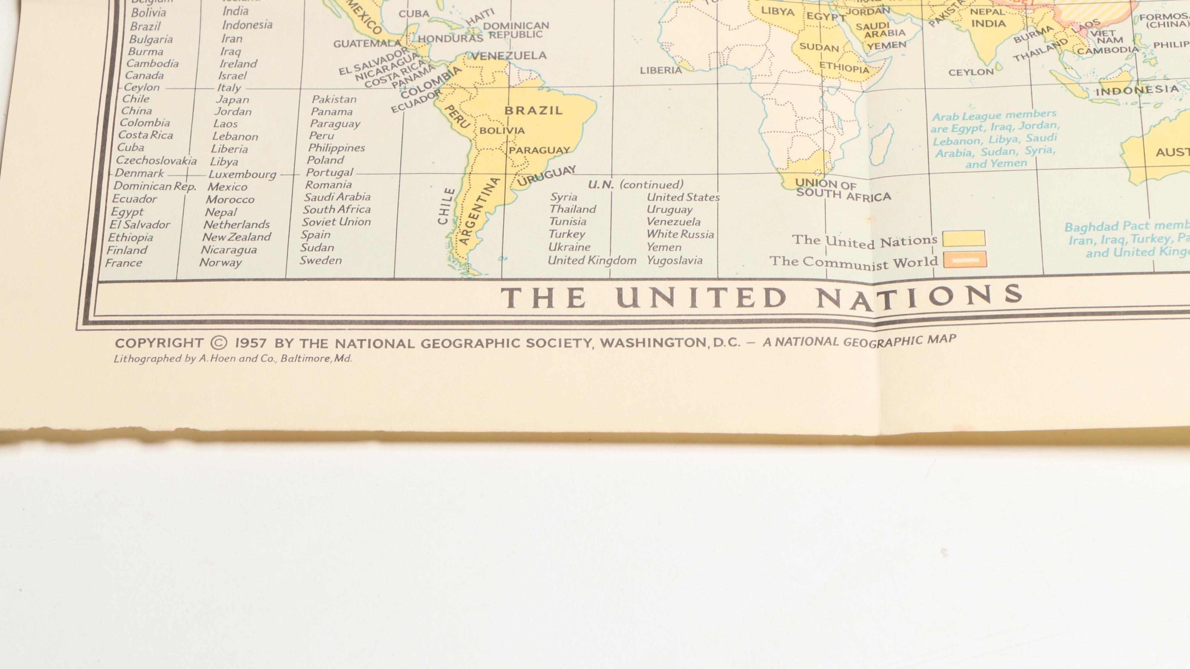 National Geographic Society World Maps Collection, Mid-20th Century