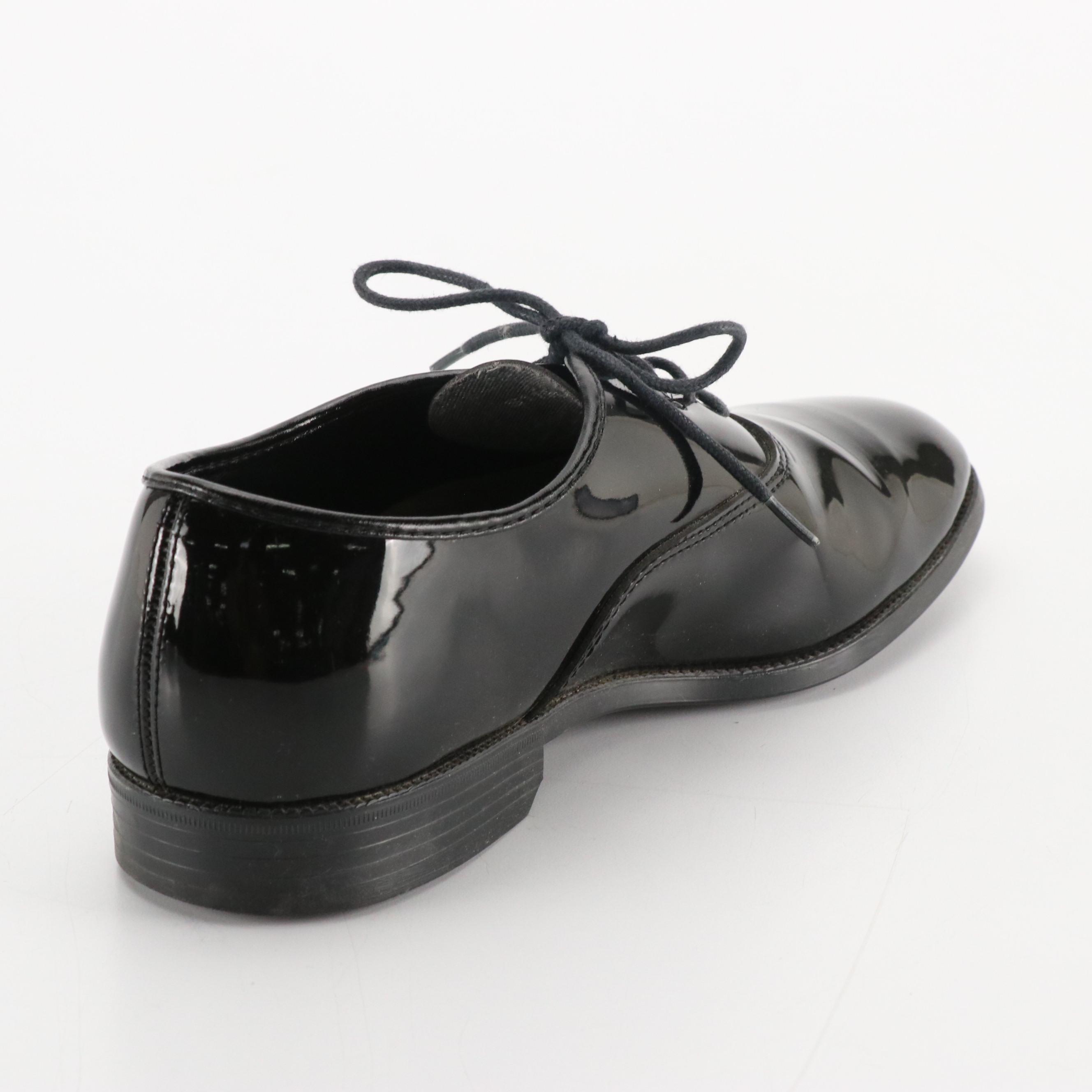 Men's Barclay Vintage Black Patent Leather Dress Shoes in Box