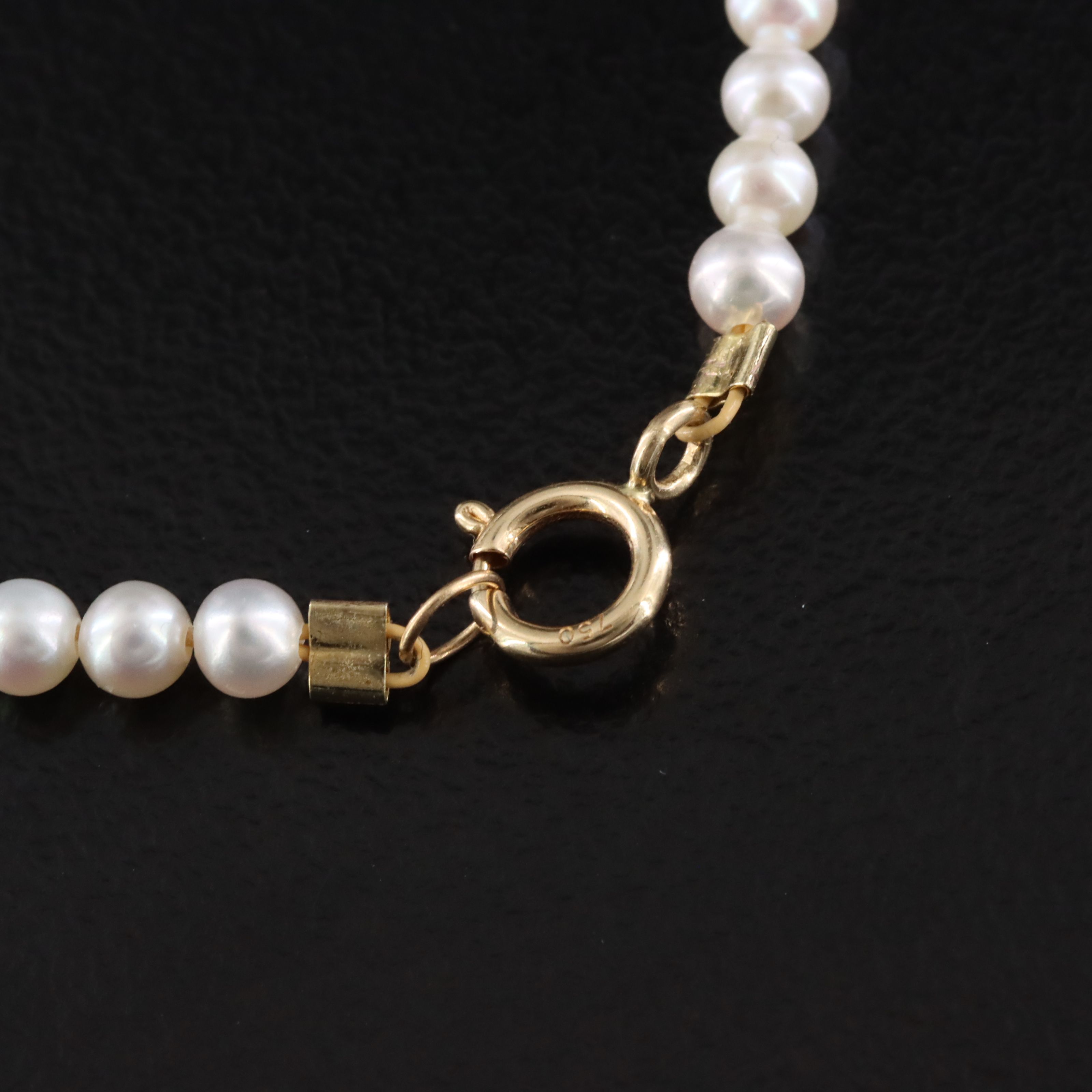24K Chinese Good Fortune Charm on Pearl Bracelet with 18K Clasp