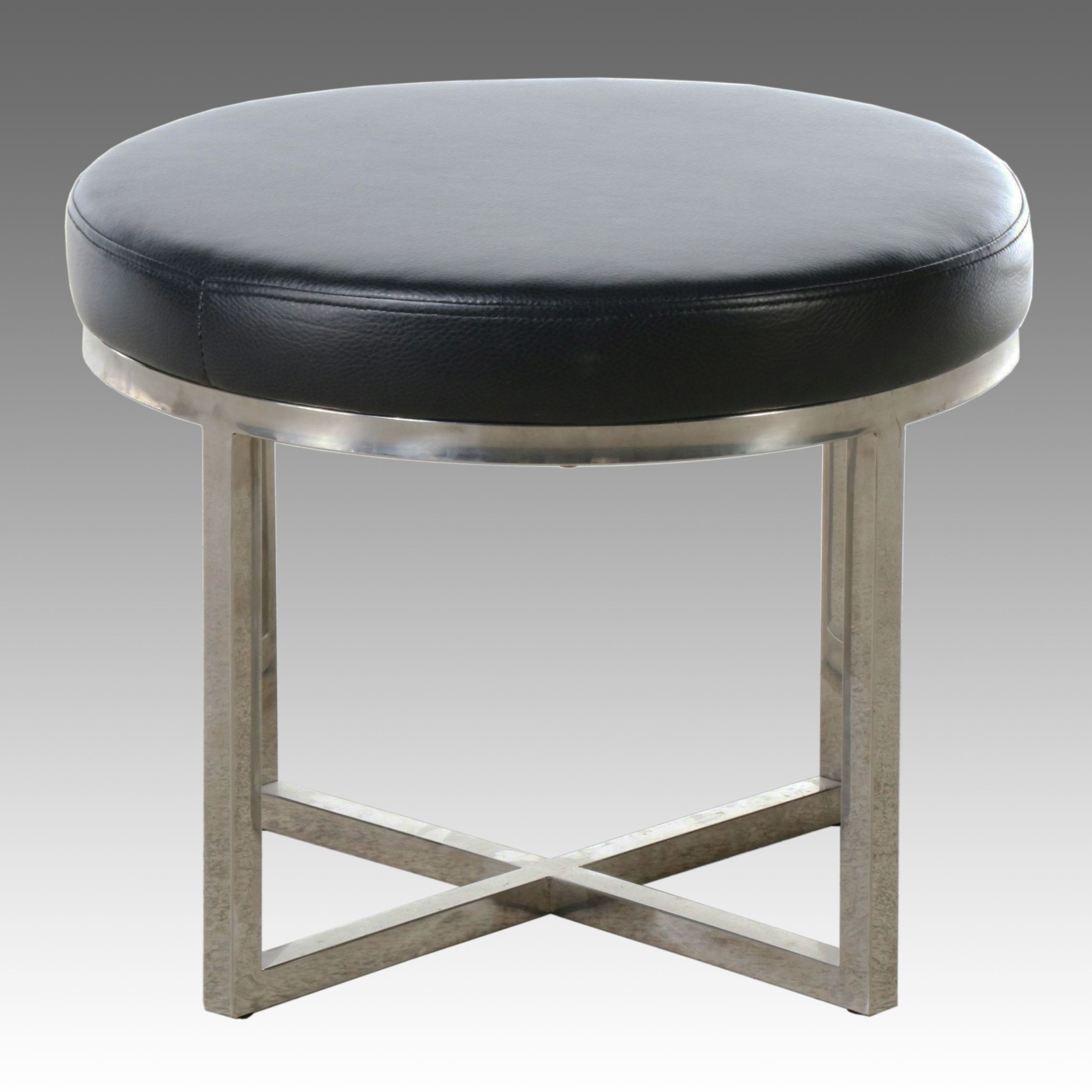 Diamond Sofa Contemporary Faux Leather Footstool