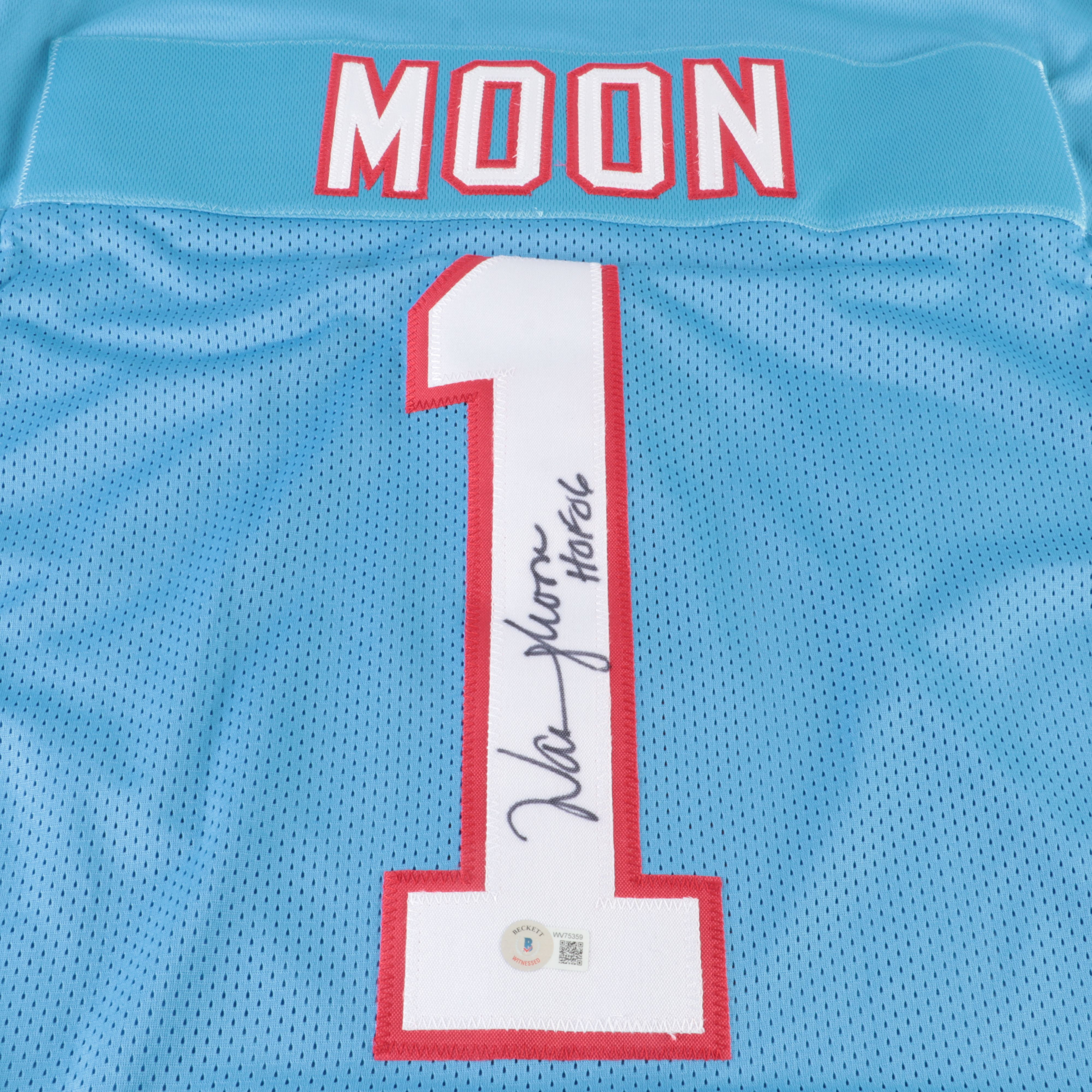 Warren Moon Signed “HOF 06” Houston Oilers Football Jersey, Beckett