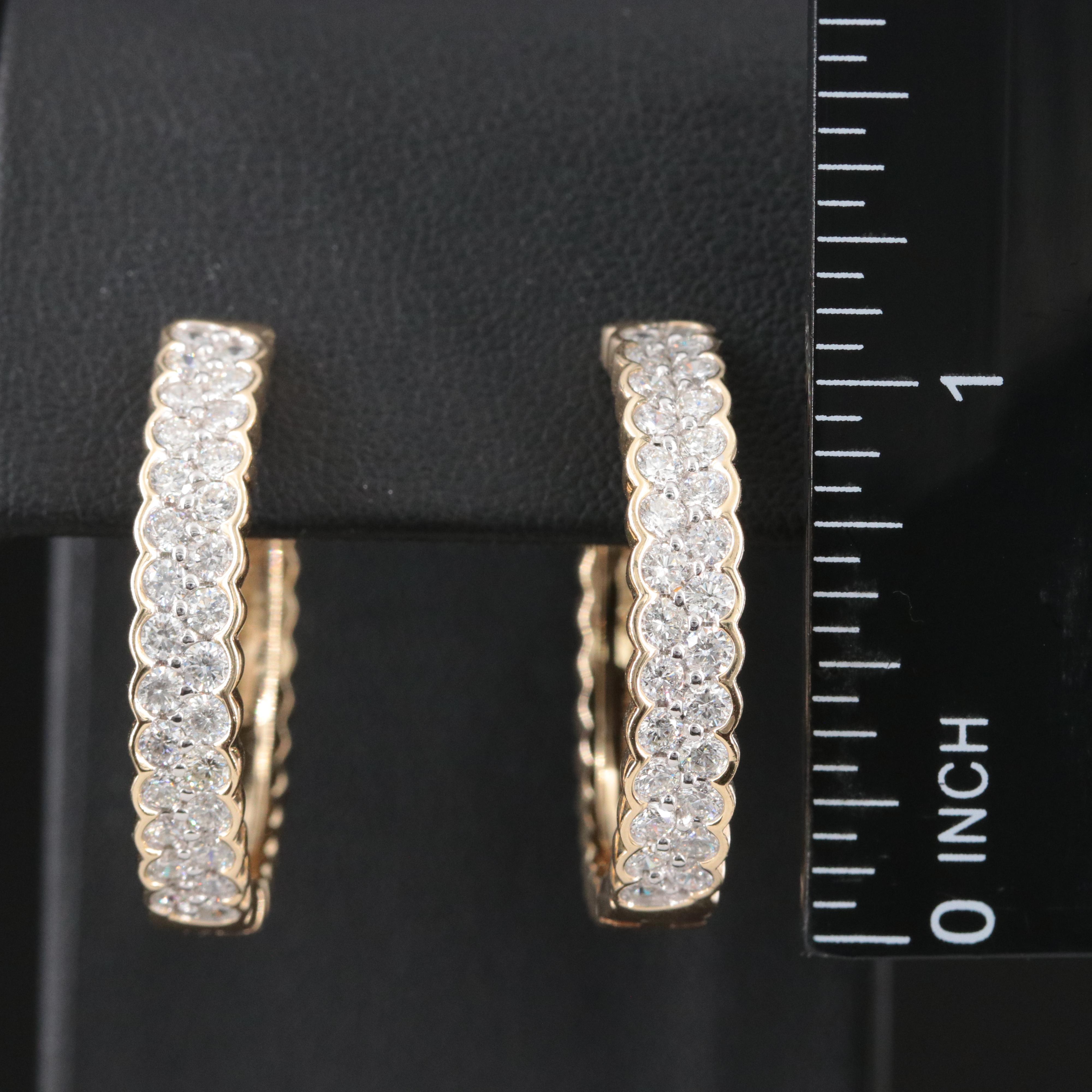 EFFY 14K 2.00 CTW Diamond Hoop Earrings