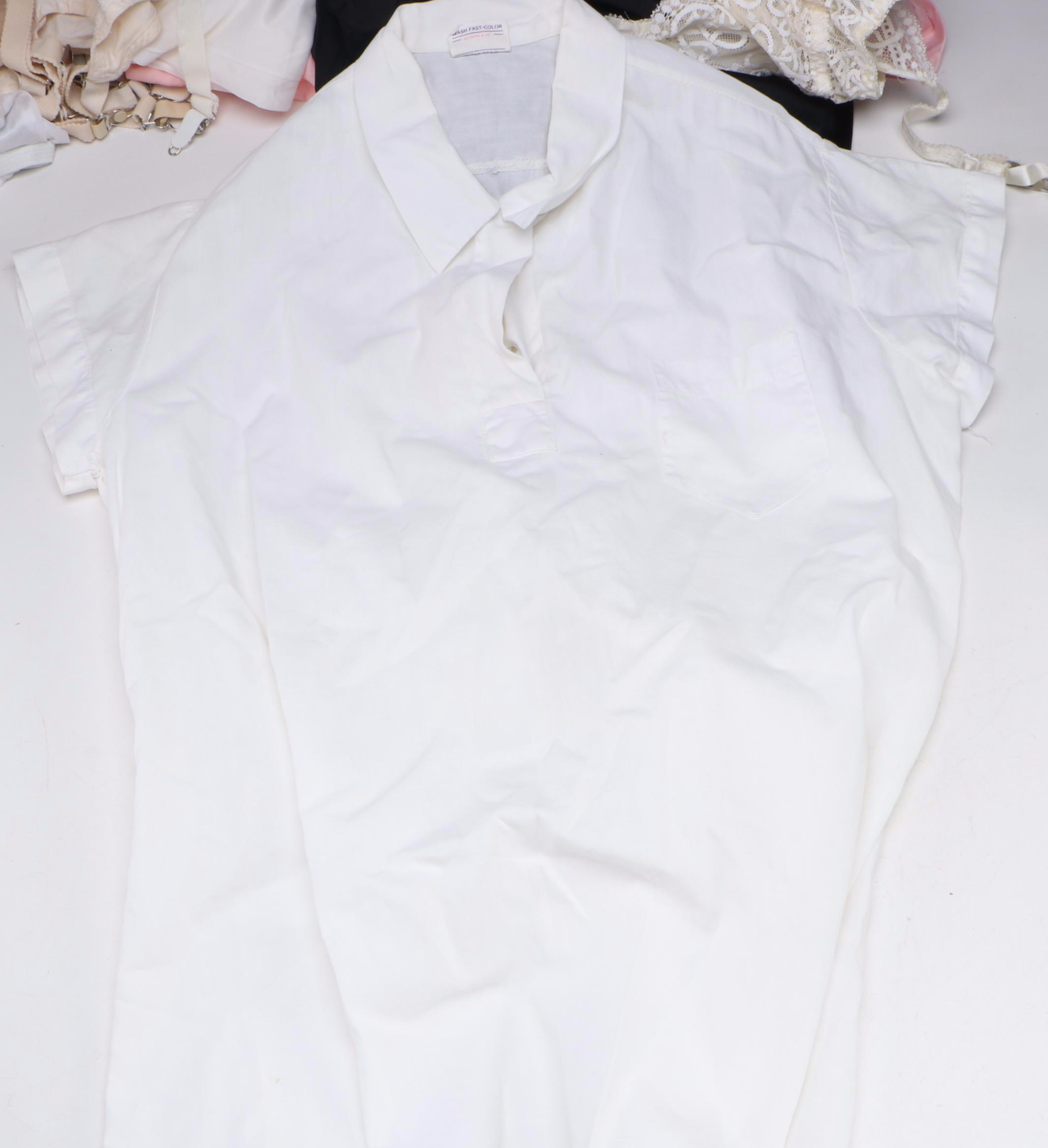 Vintage Undergarments Including Bloomers, Briefs, Garter Belts, Corset & Shirt