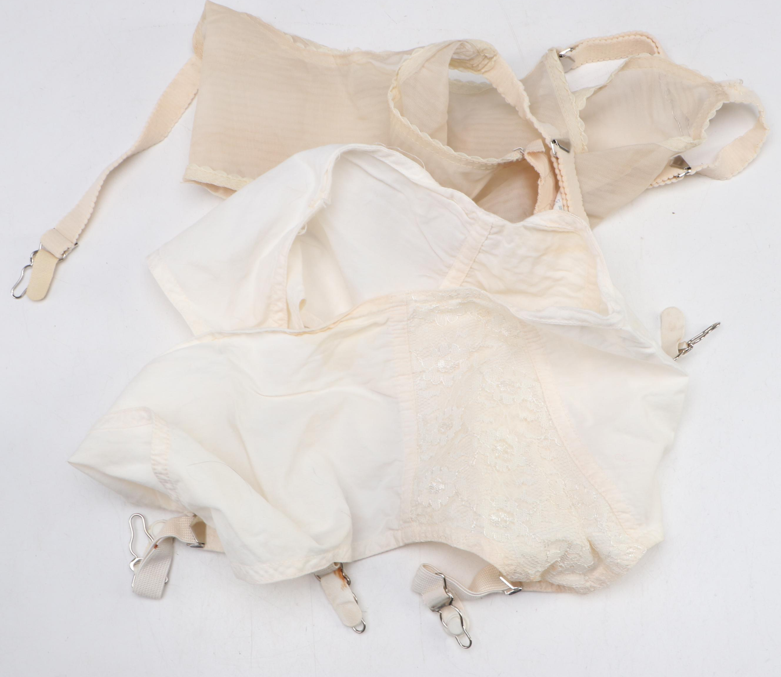 Vintage Undergarments Including Bloomers, Briefs, Garter Belts, Corset & Shirt