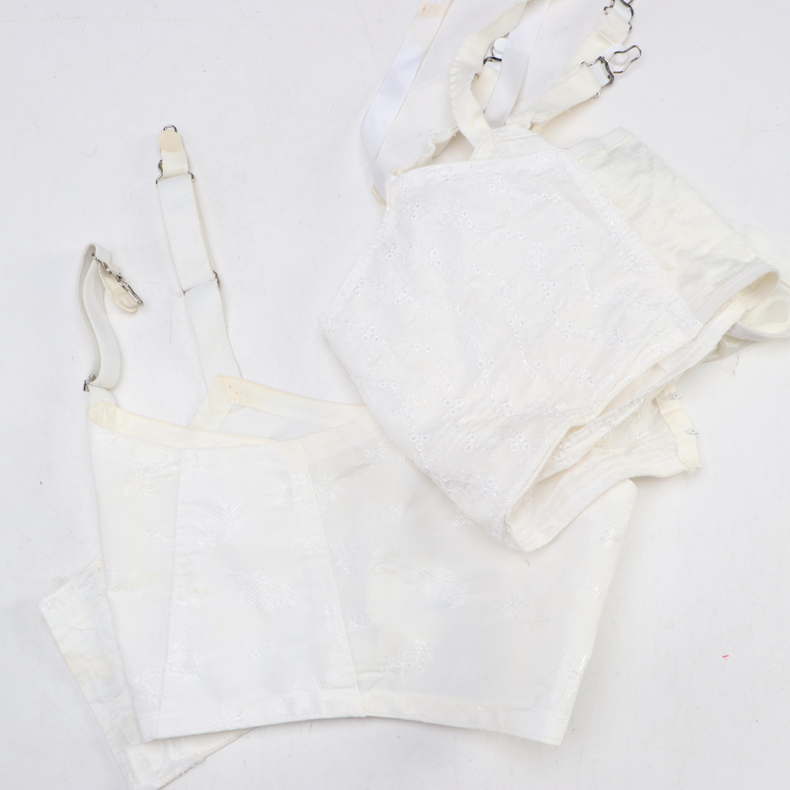Vintage Undergarments Including Bloomers, Briefs, Garter Belts, Corset & Shirt