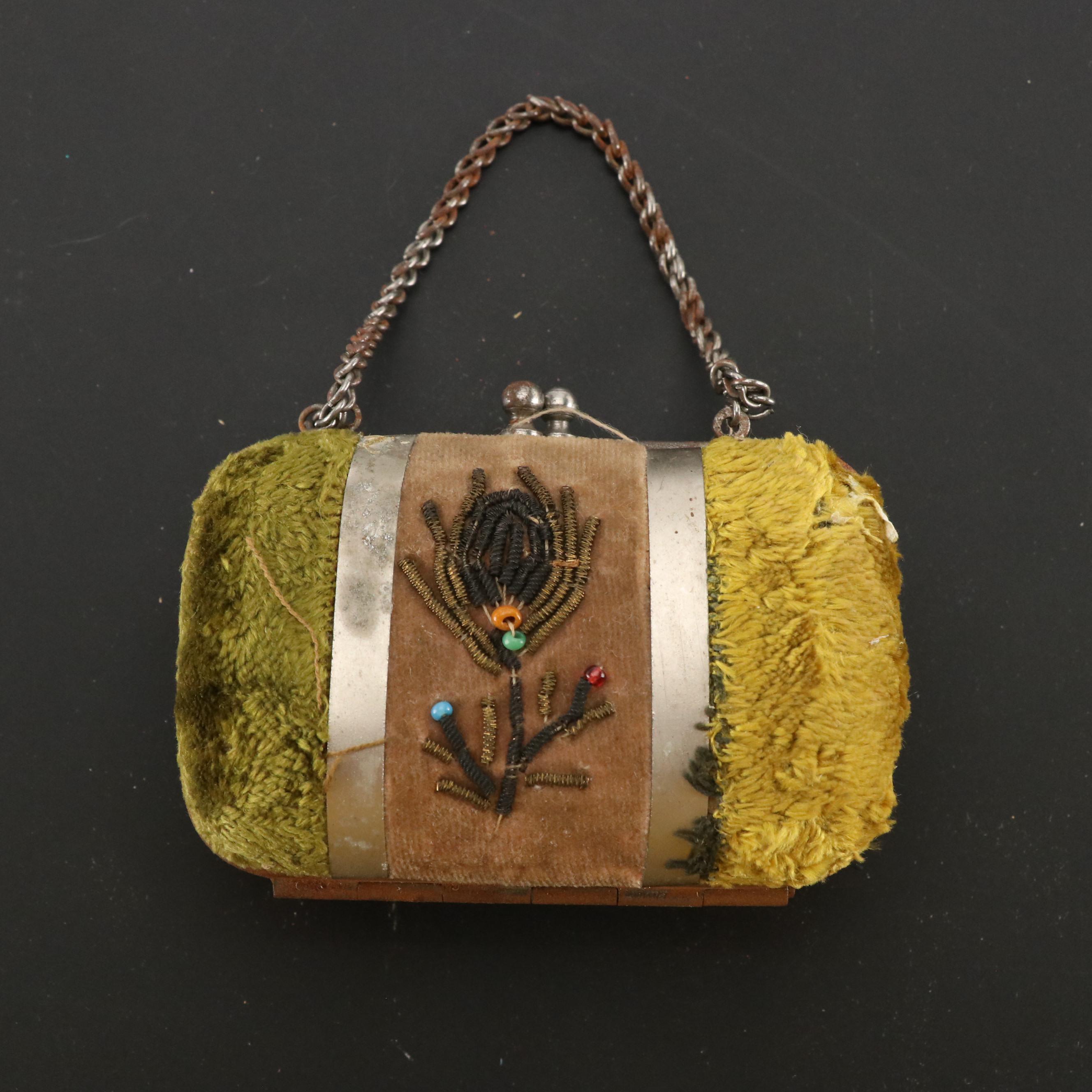 Valise Style Mini Coin Purse and Double Prong Embellished Hair Pin