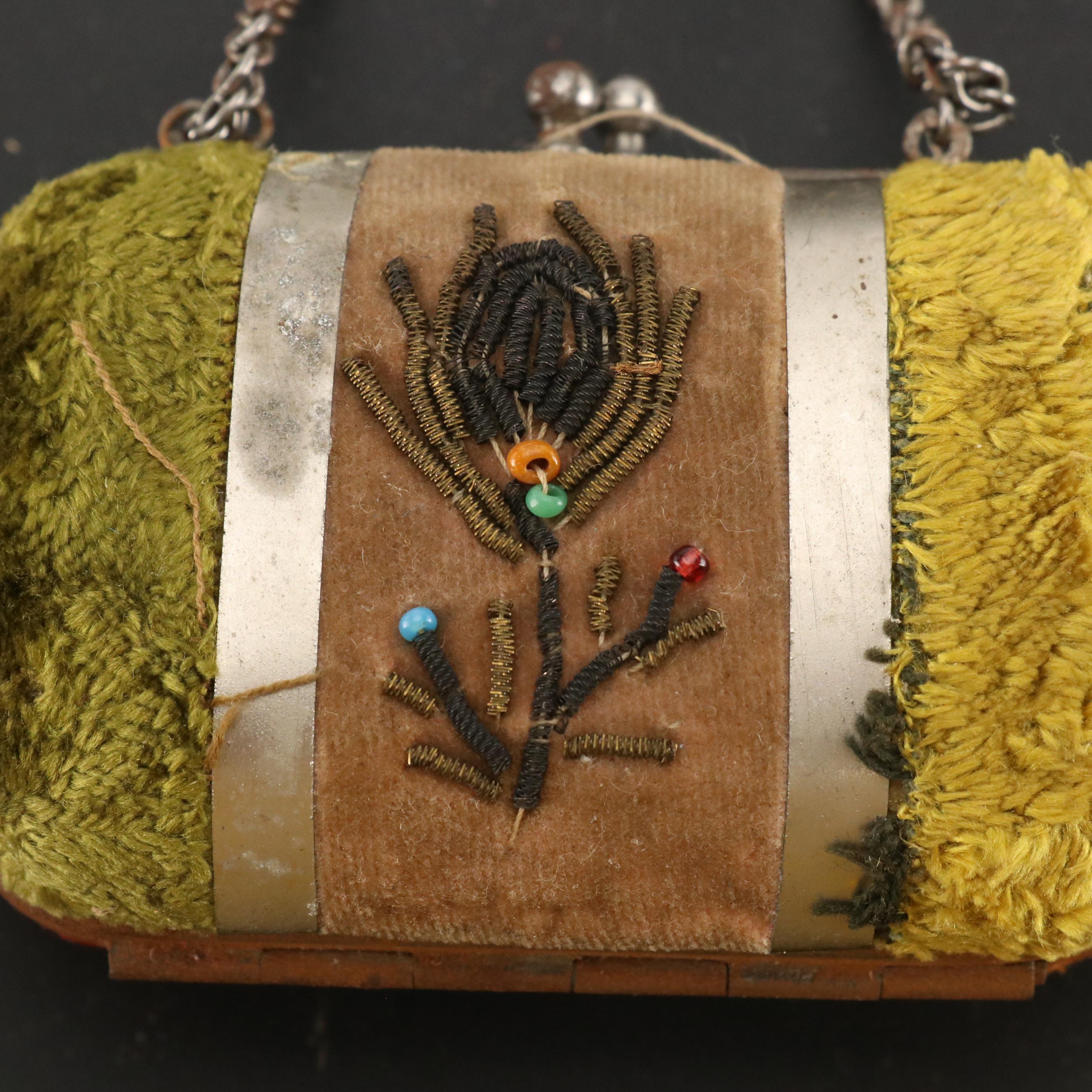 Valise Style Mini Coin Purse and Double Prong Embellished Hair Pin