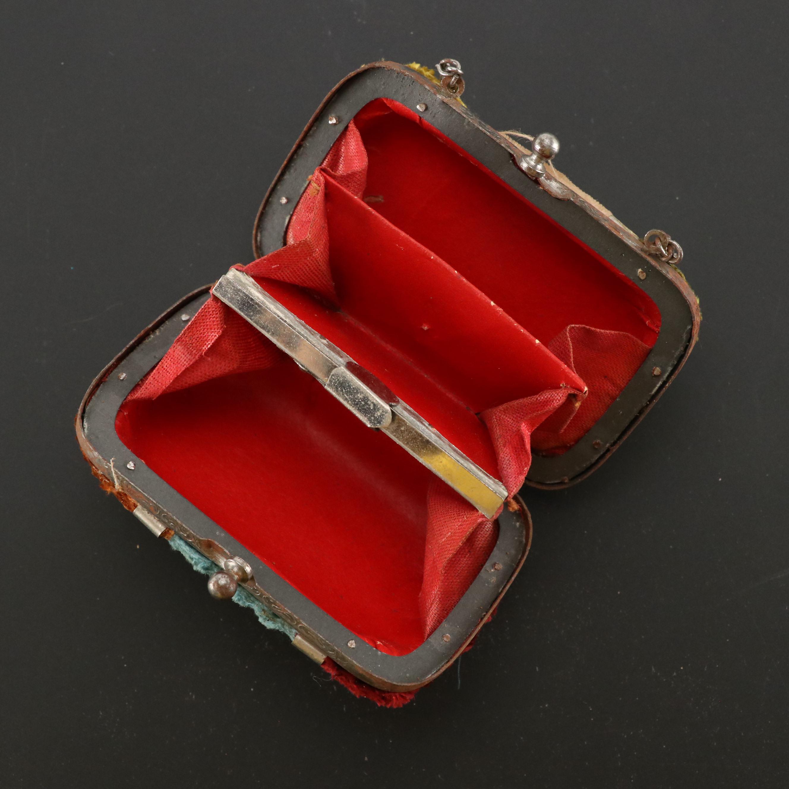 Valise Style Mini Coin Purse and Double Prong Embellished Hair Pin