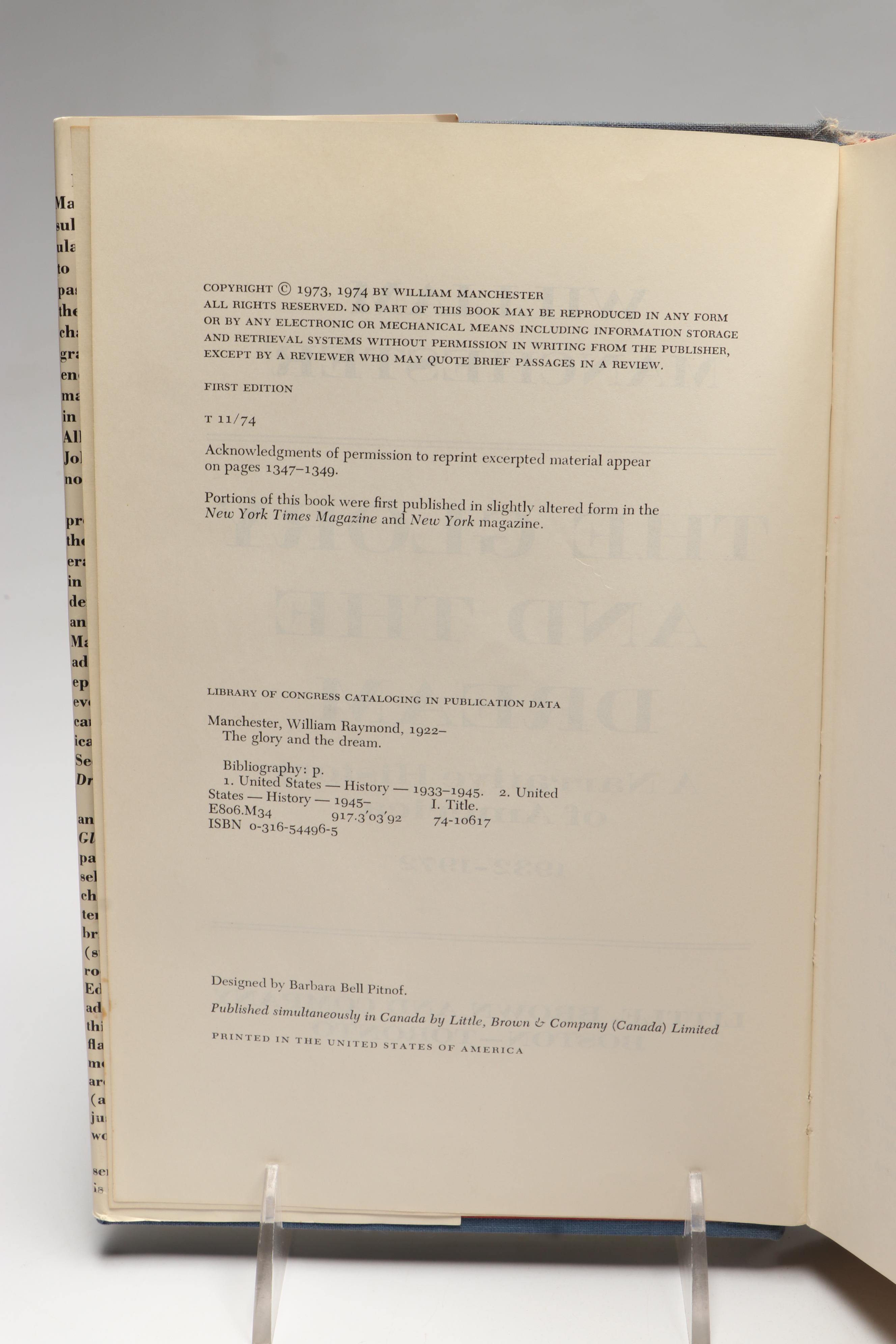 First Edition "The Glory and the Dream" and More Nonfiction Books