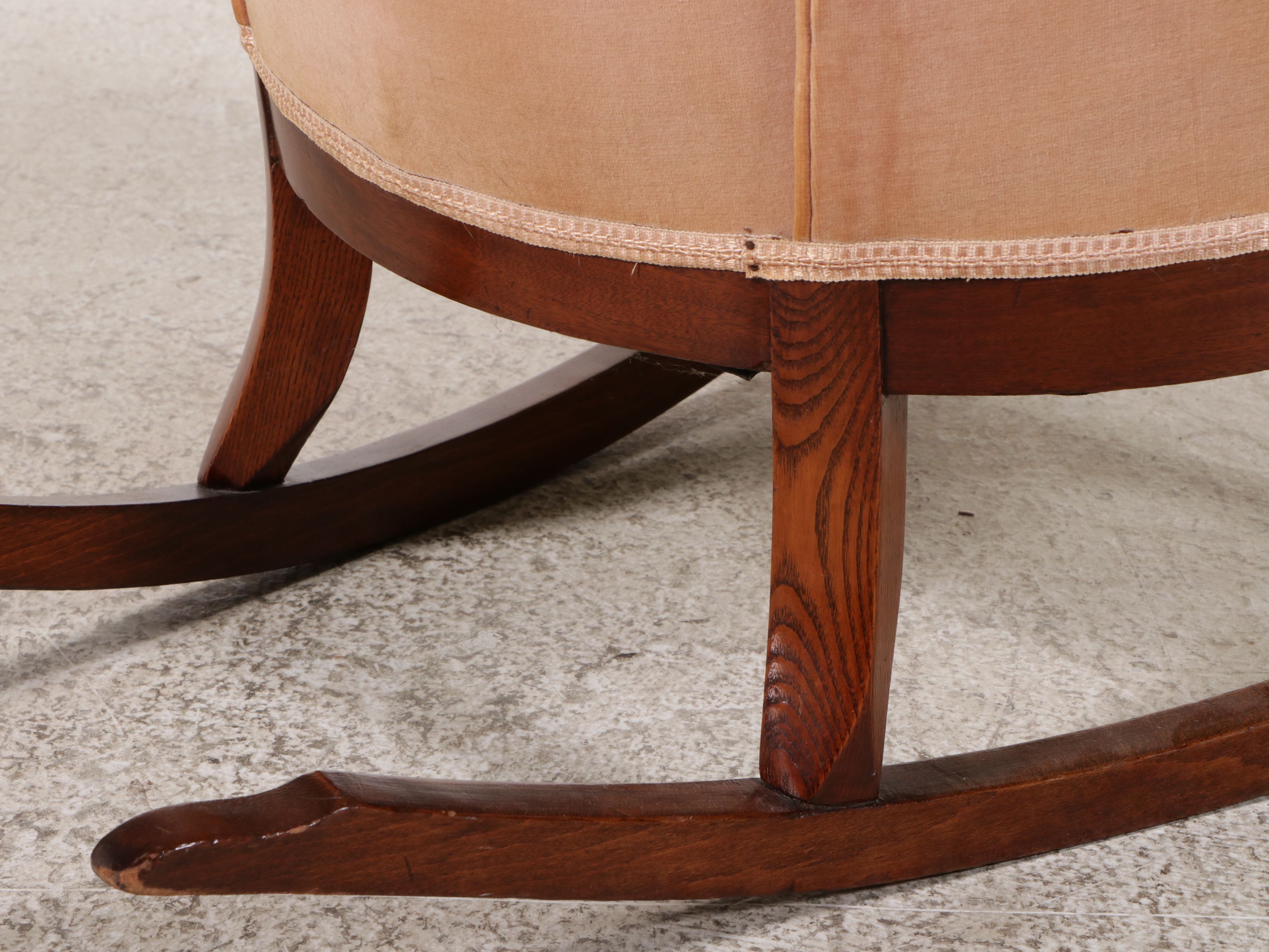 Victorian Oak Rocking Chair with Needlepoint Upholstery