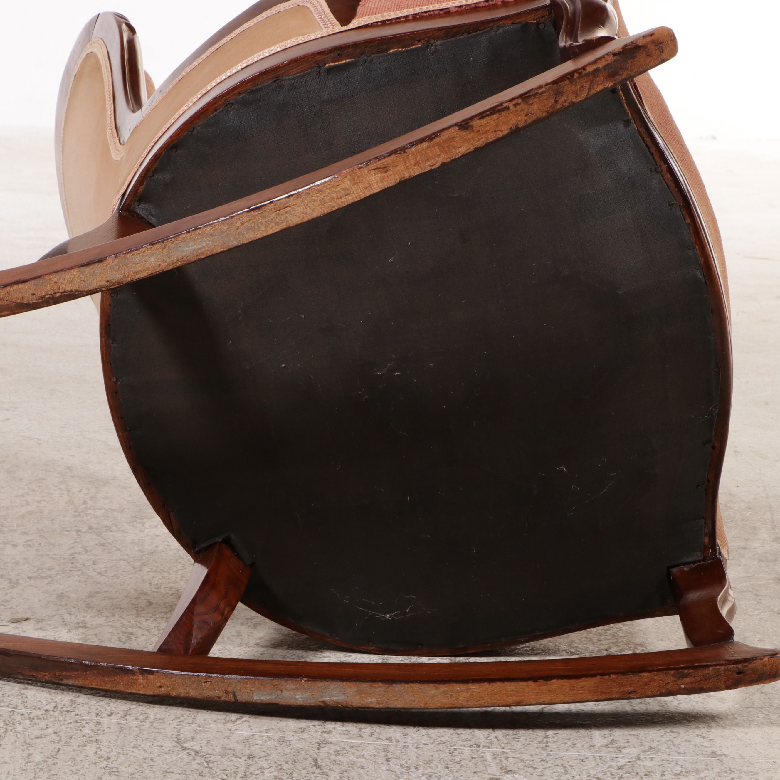 Victorian Oak Rocking Chair with Needlepoint Upholstery