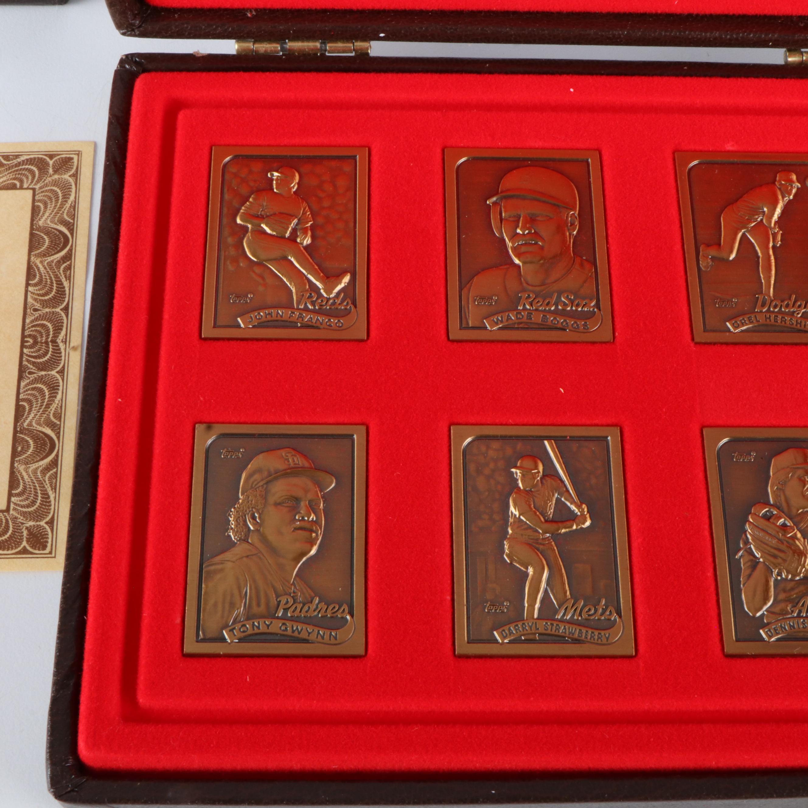 Two Topps "Gallery of Champions" Bronze Baseball Card Sets, 1988 and 1989