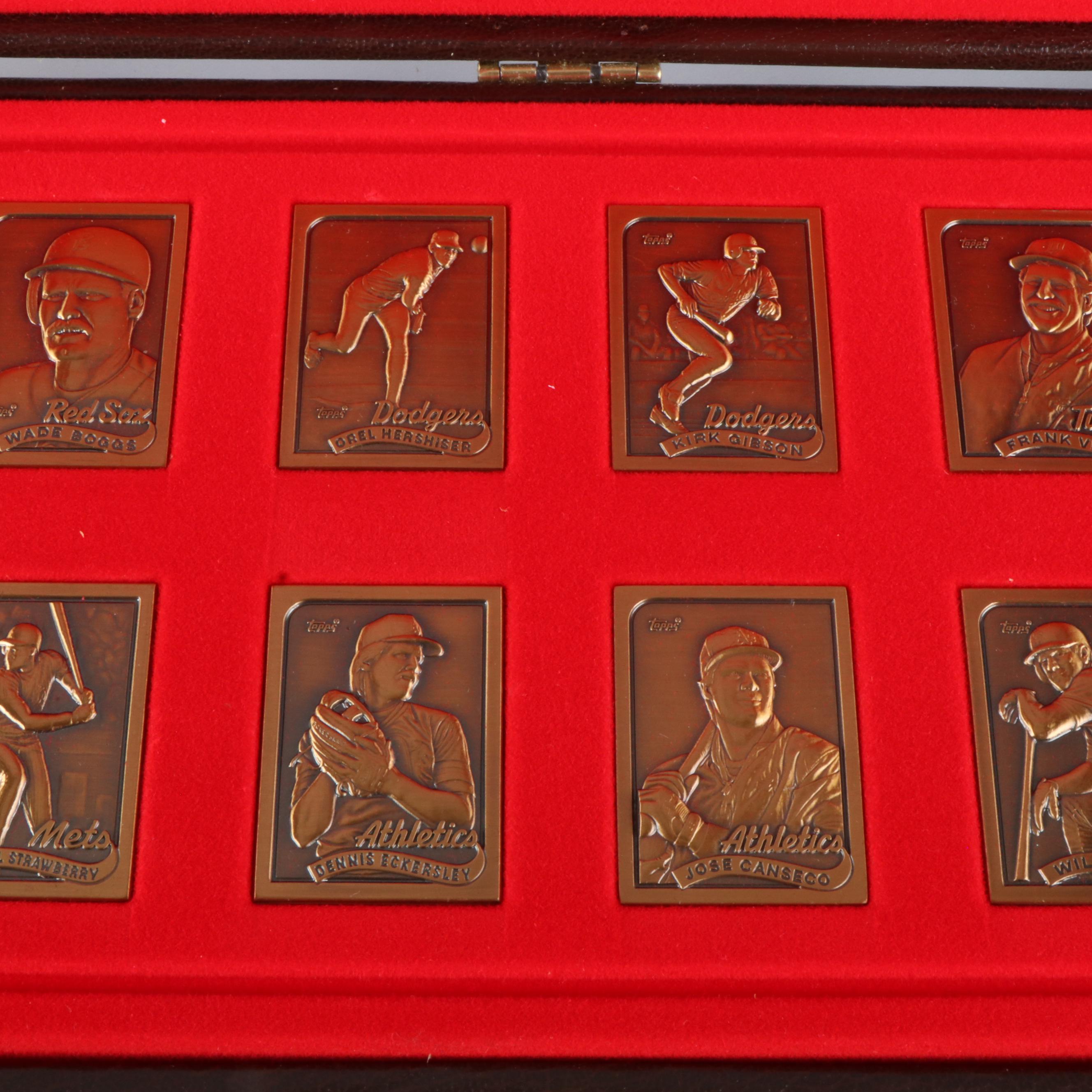 Two Topps "Gallery of Champions" Bronze Baseball Card Sets, 1988 and 1989