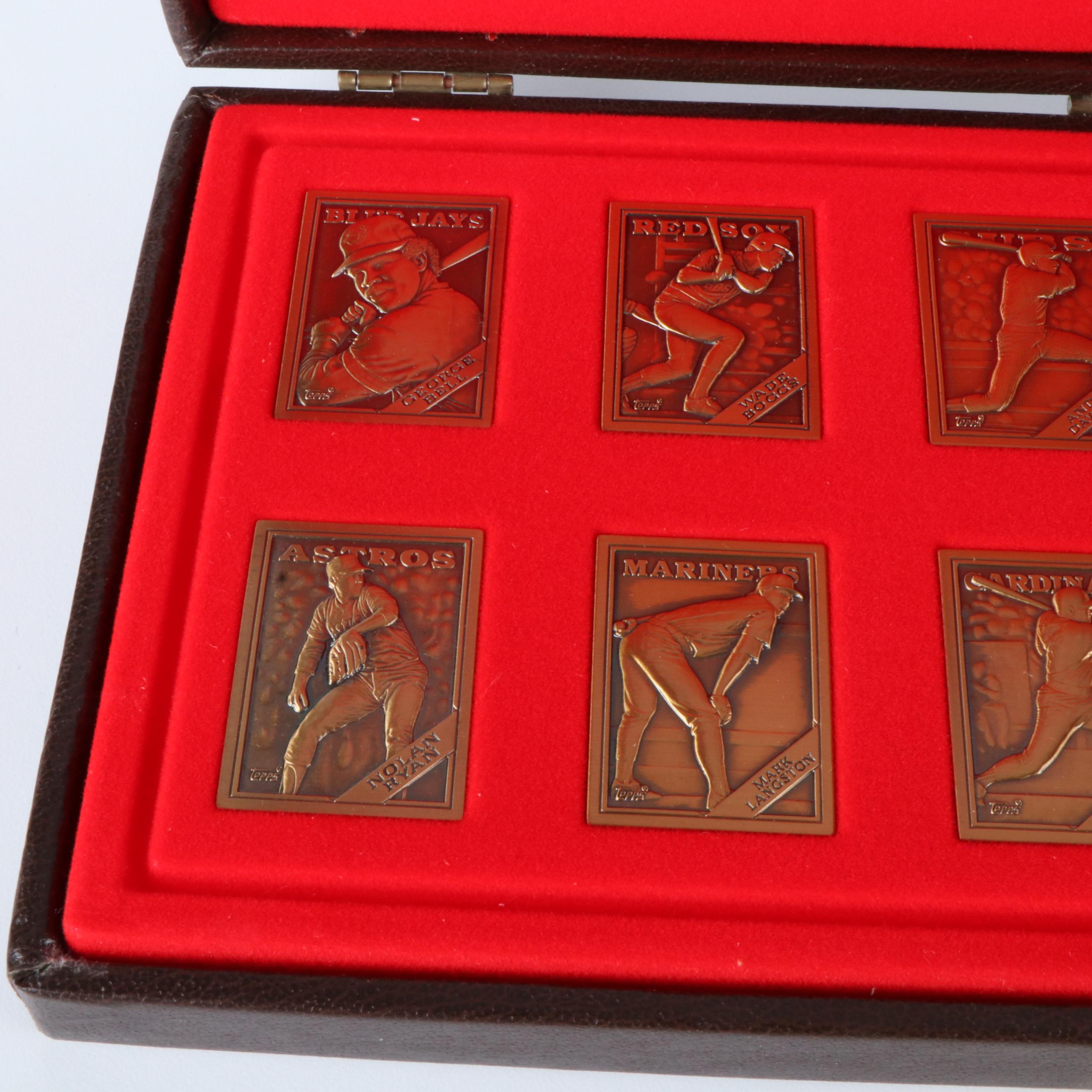 Two Topps "Gallery of Champions" Bronze Baseball Card Sets, 1988 and 1989