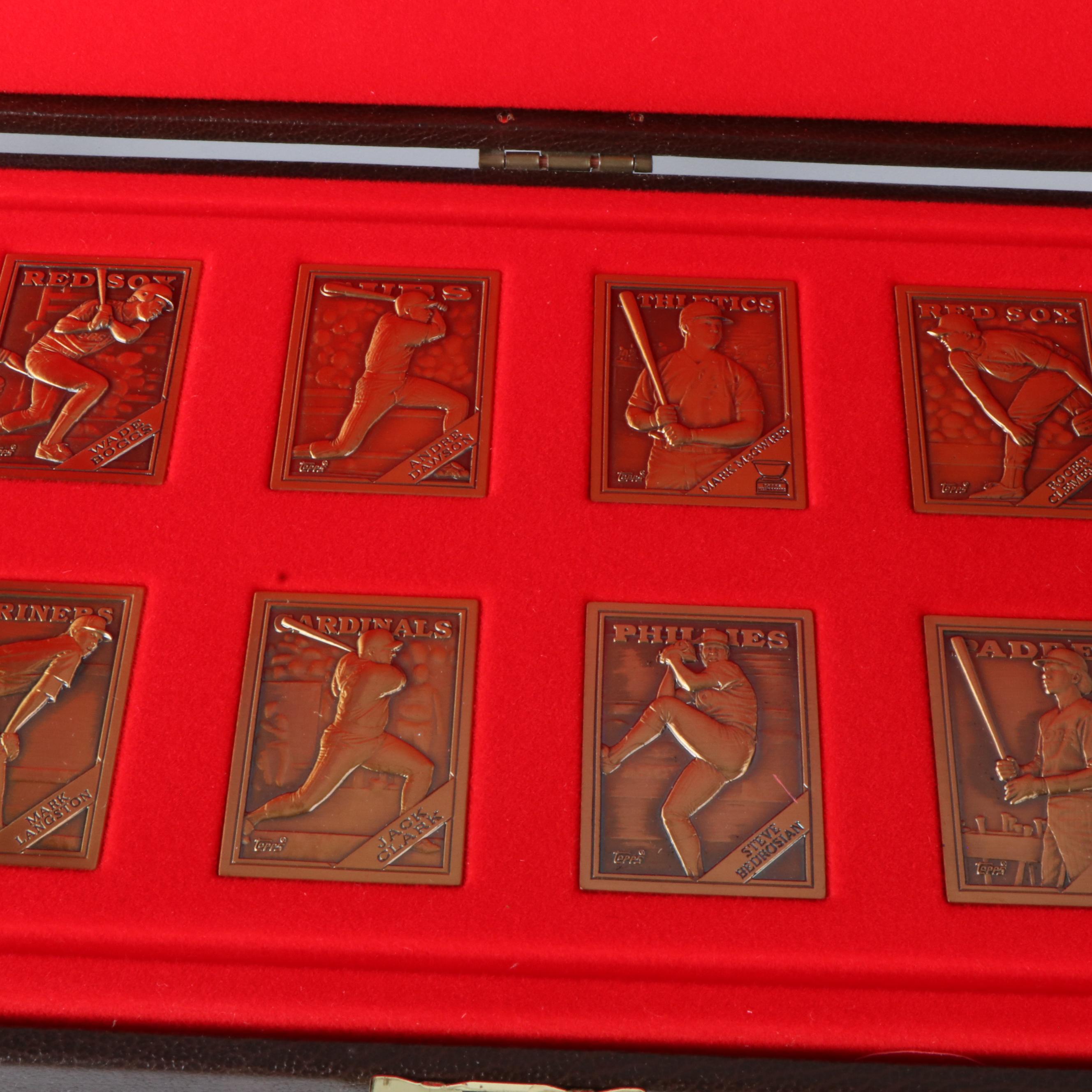 Two Topps "Gallery of Champions" Bronze Baseball Card Sets, 1988 and 1989