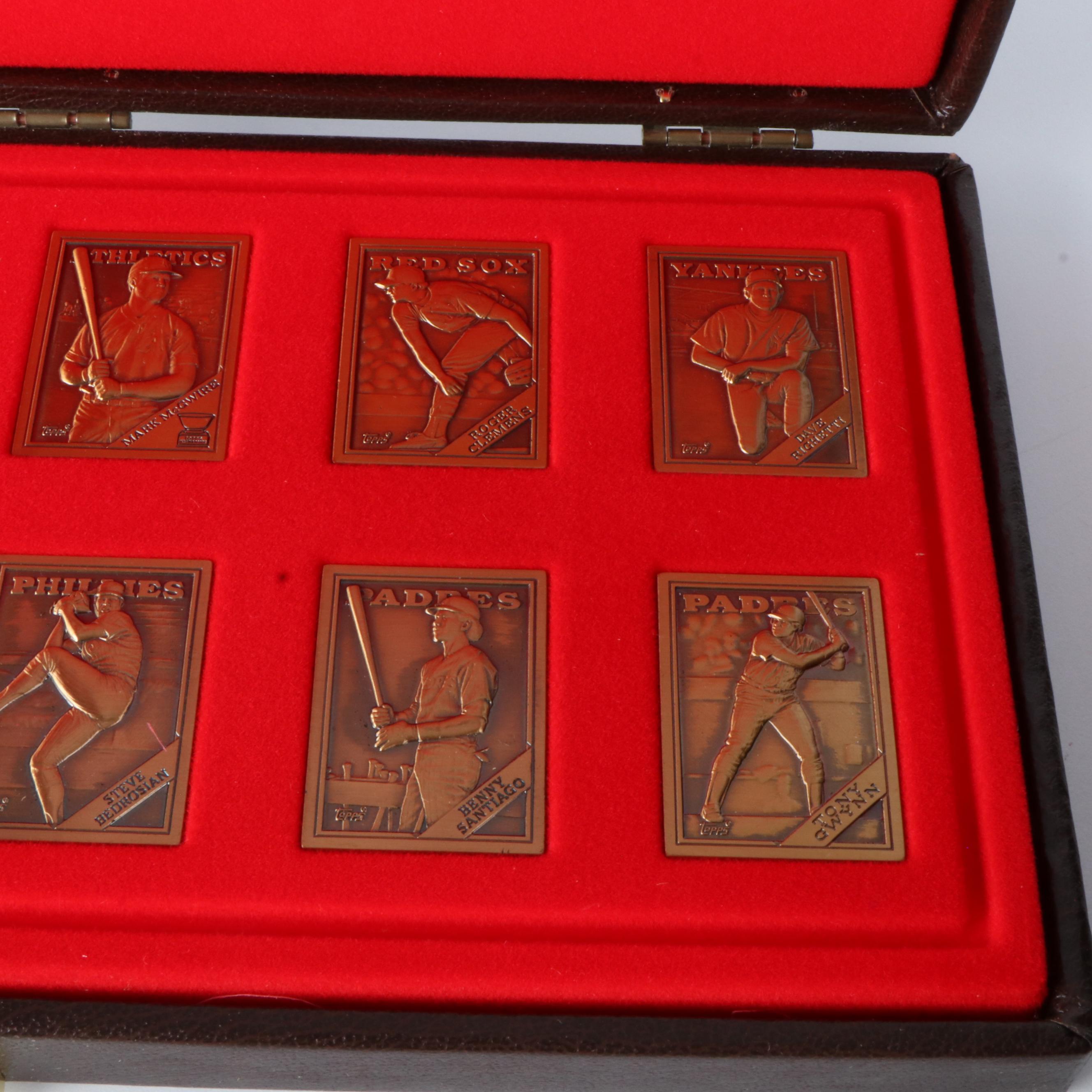 Two Topps "Gallery of Champions" Bronze Baseball Card Sets, 1988 and 1989