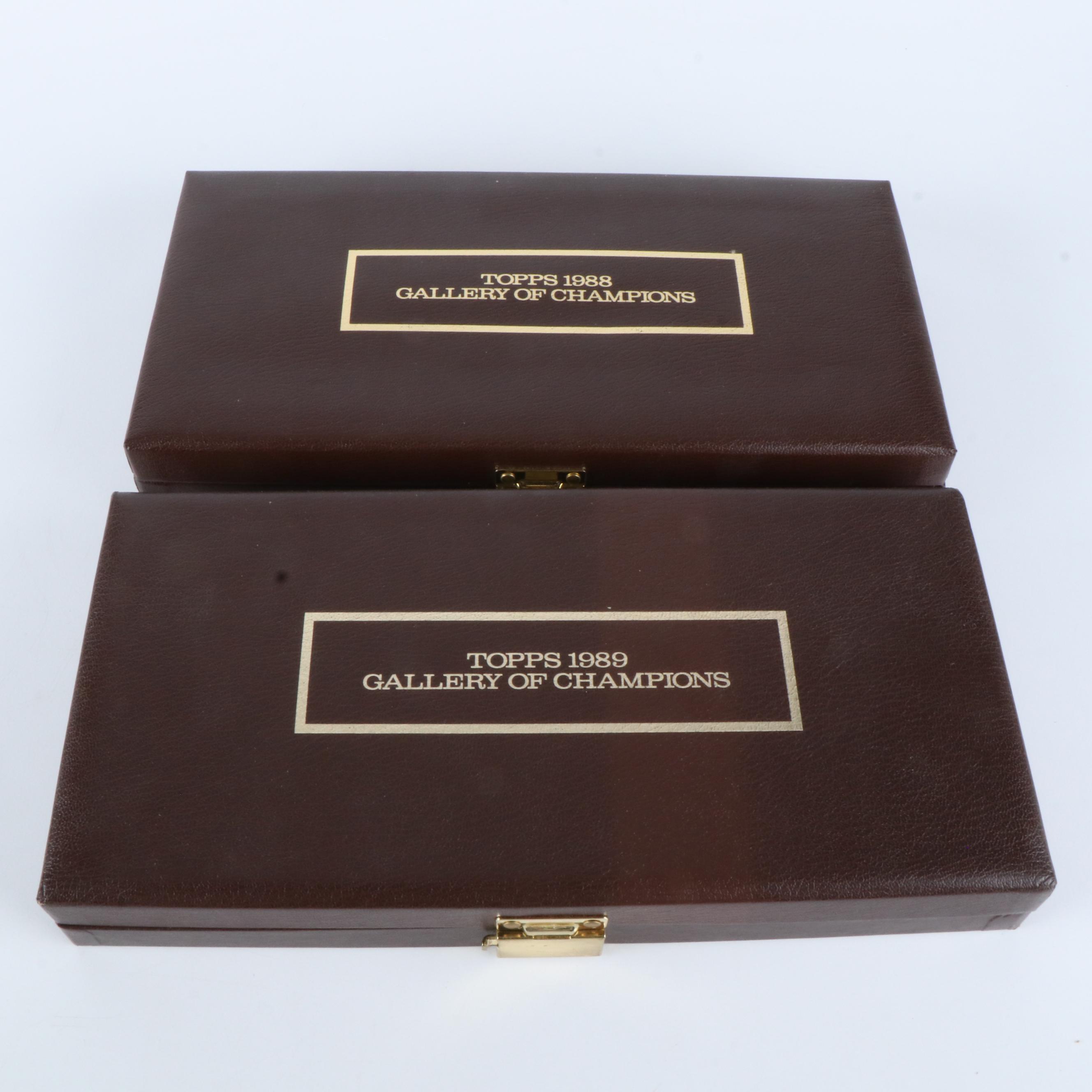 Two Topps "Gallery of Champions" Bronze Baseball Card Sets, 1988 and 1989