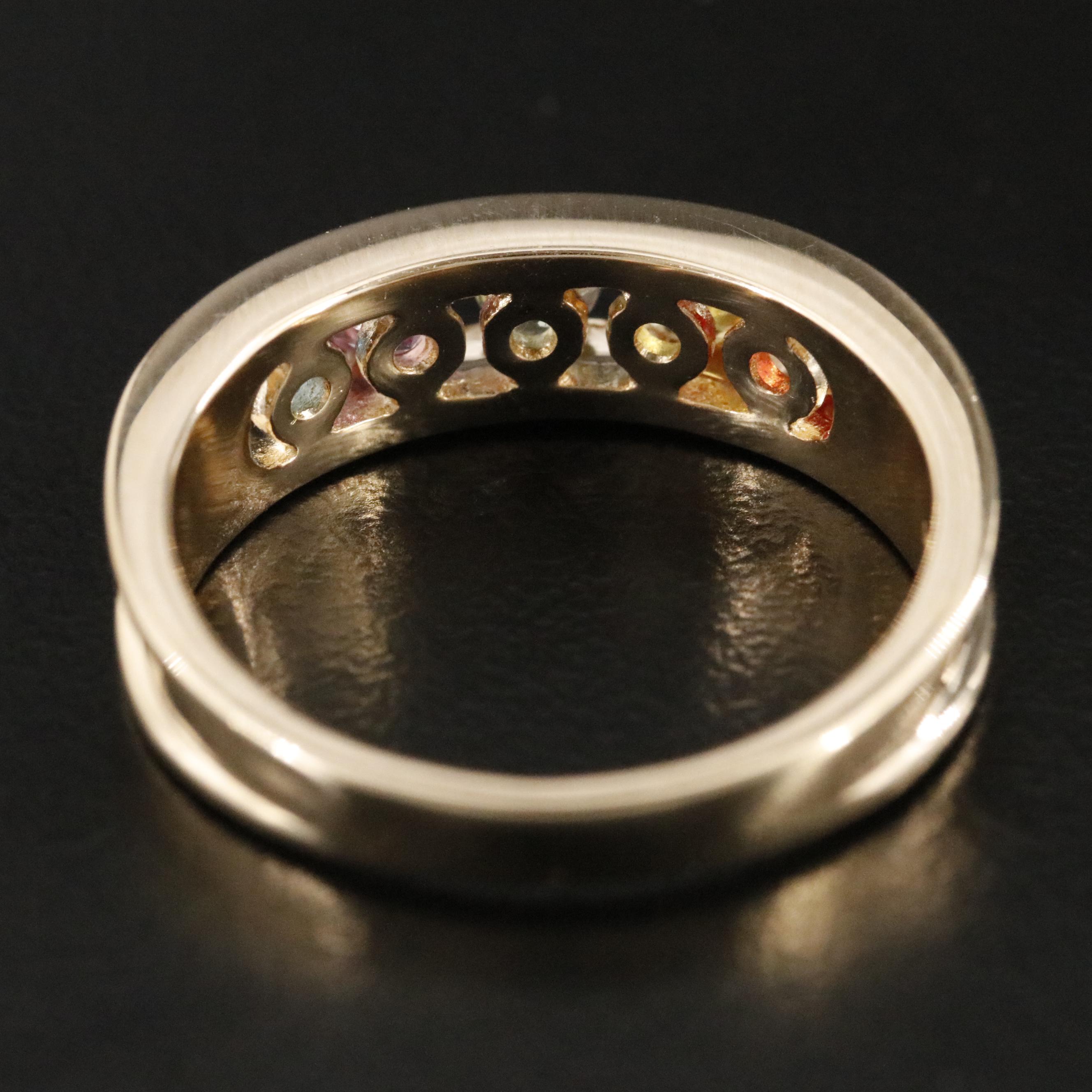 14K Rainbow Sapphire Ring