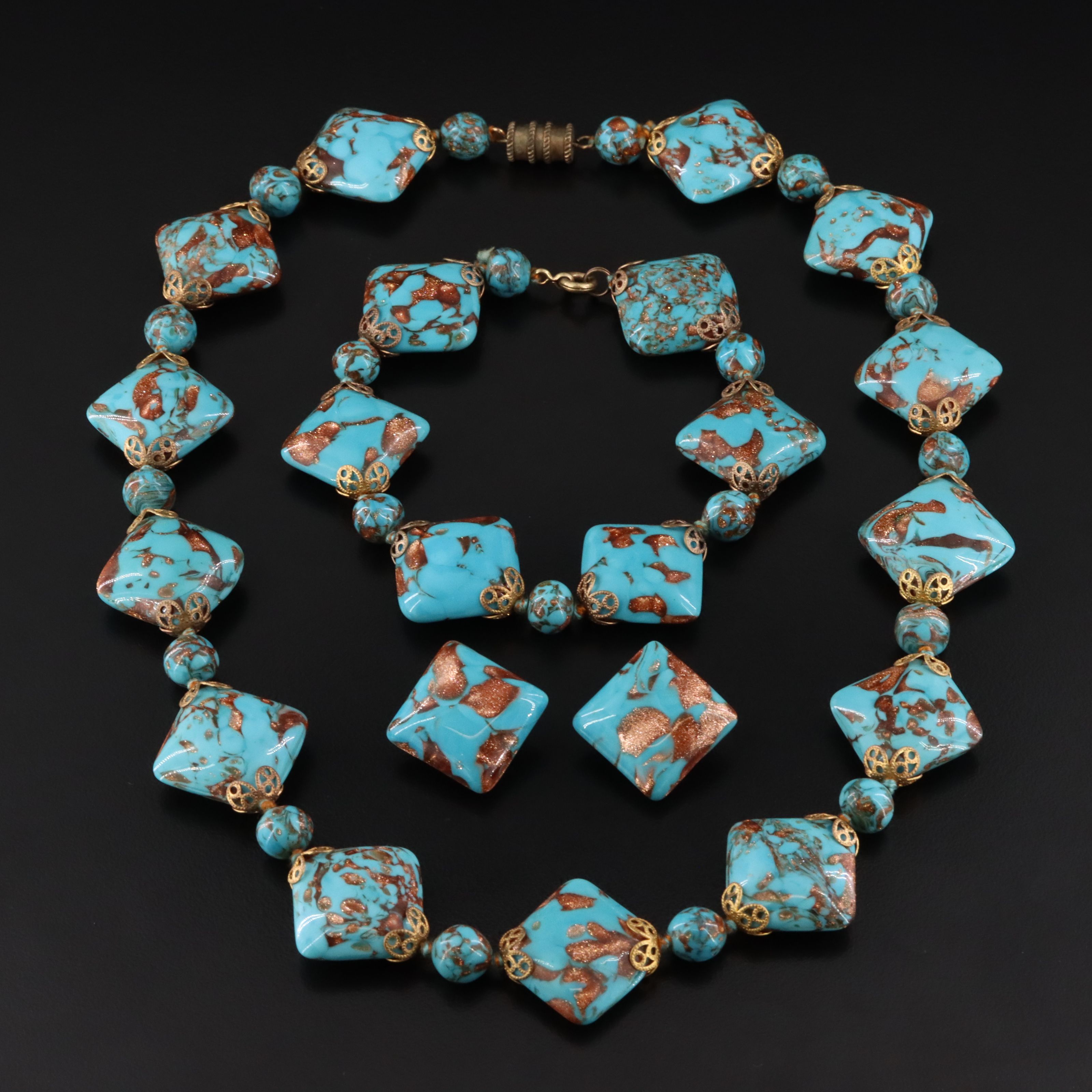 Vintage Art Glass Semi-Parure